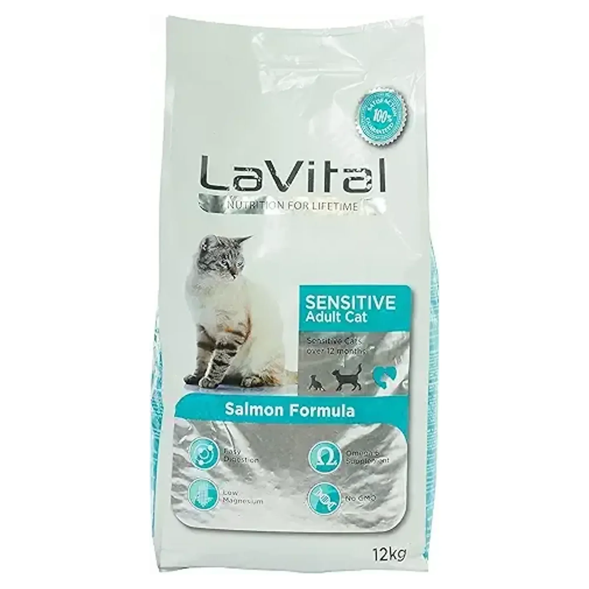 Lavital Hassas Sindirim Sistemleri İçin Somonlu Yetişkin Kedi Maması 12 KG