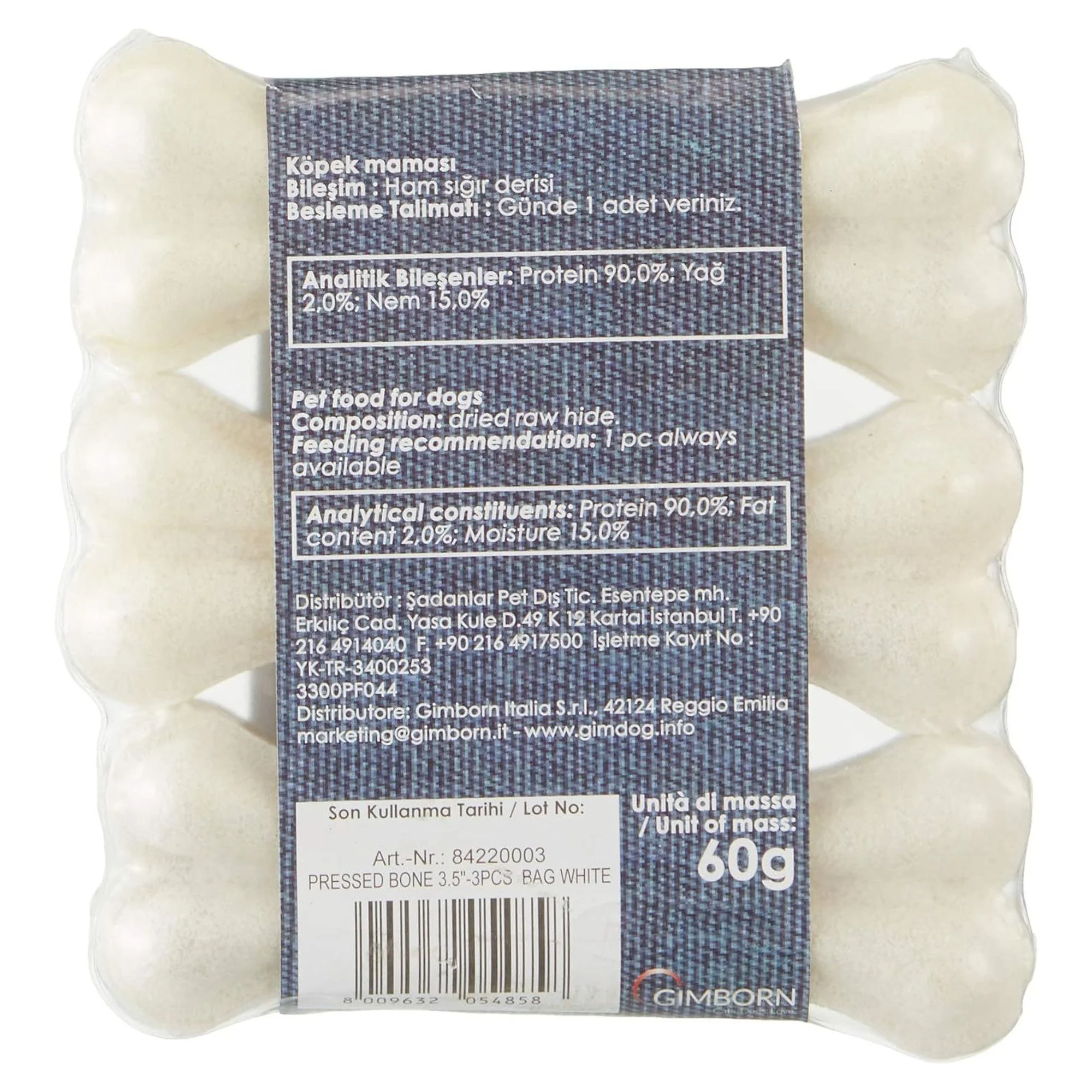 GimDog WhiteBone Natural Dental Care Press Kemik 3x8.9 CM — Atıştırmalık, 60 g — Görsel 2