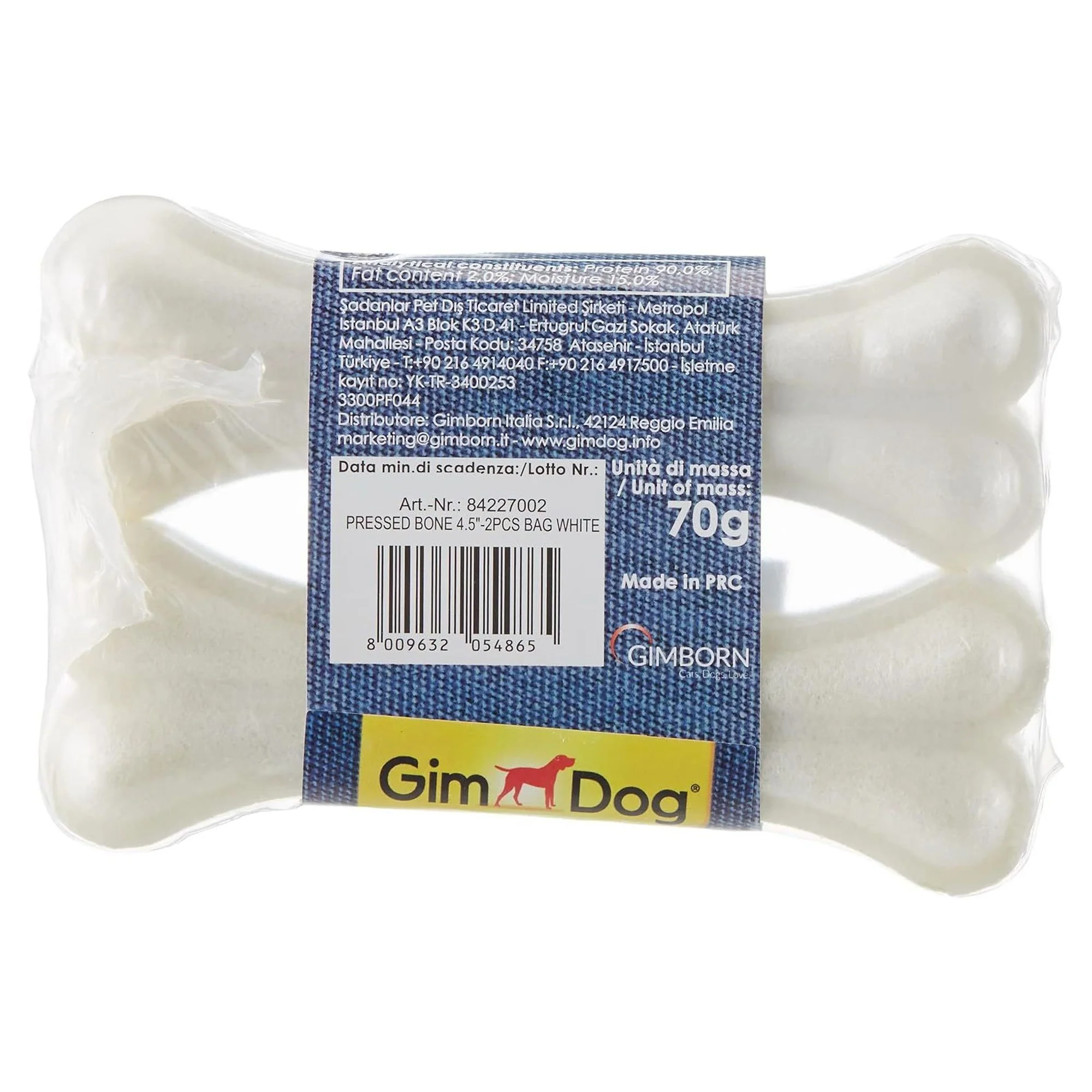 GimDog WhiteBone Natural Dental Care Press Kemik 2x11.5 Cm — Atıştırmalık, 70 g — Görsel 2