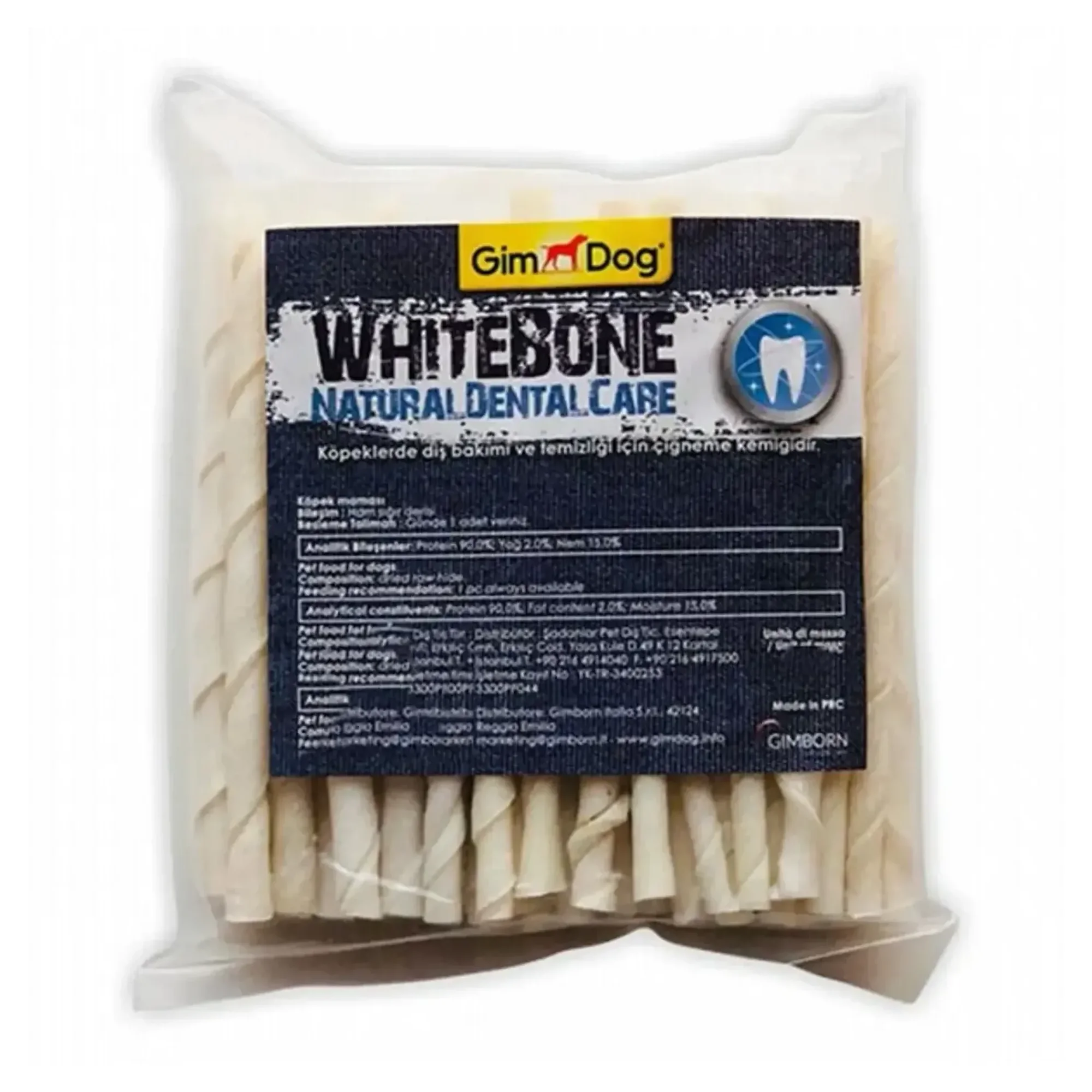 GimDog WhiteBone Natural Dental Care Burgu Çubuk 50'li 300 G