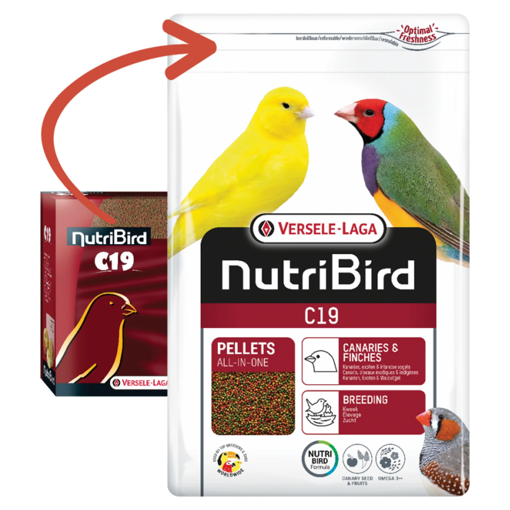 Versele-Laga Nutribird C19 Kanarya ve Finch Pelet Kuş Yemi 10 KG — Kanarya Yemleri — Görsel 2