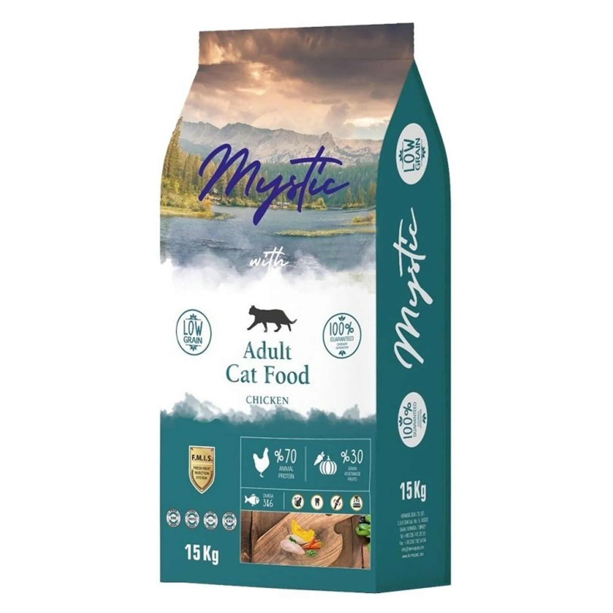 Mystic Az Tahıllı Tavuklu Yetişkin Kedi Maması 15 KG