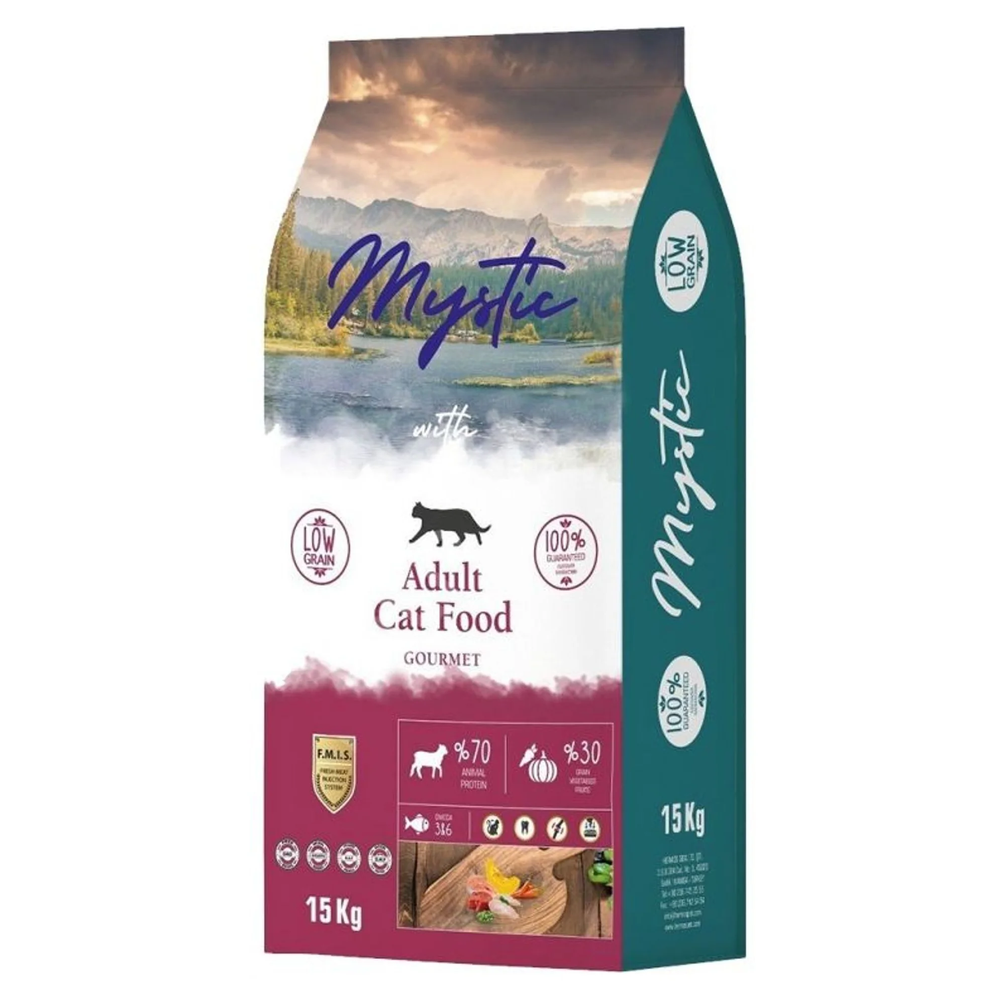 Mystic Gurme Az Tahıllı Yetişkin Kedi Maması 15 KG
