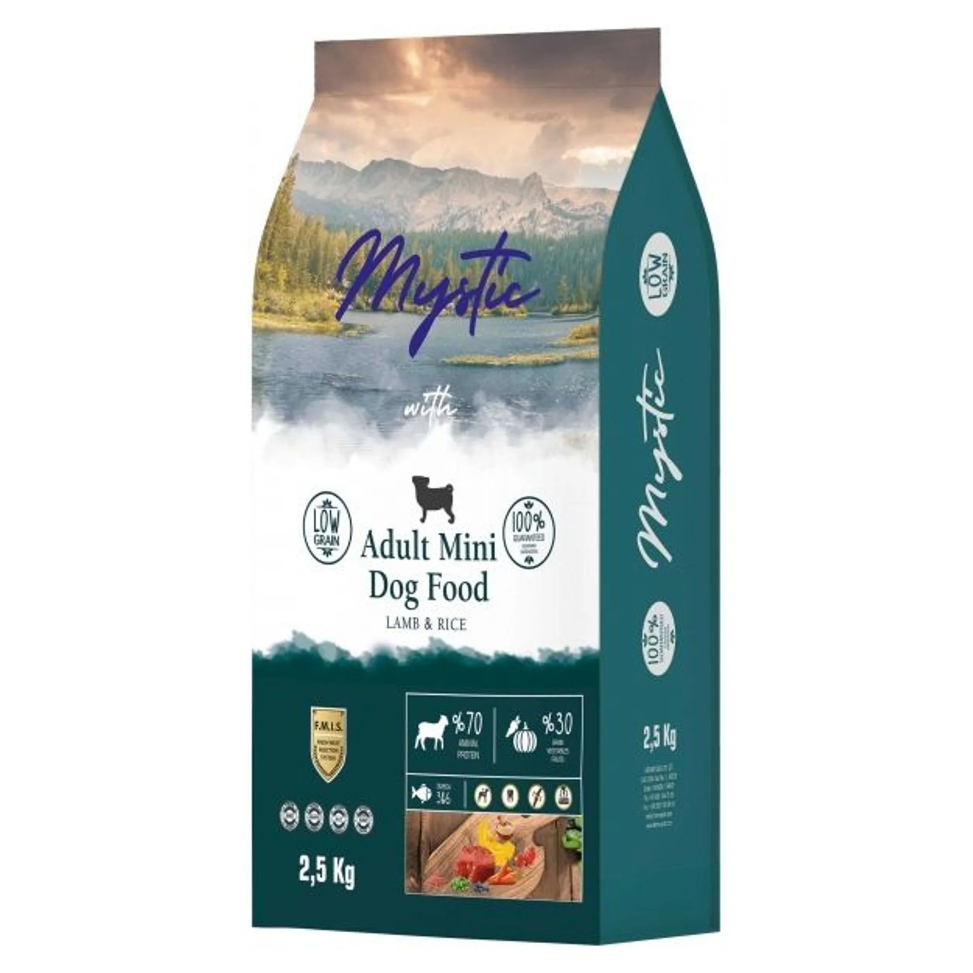 Mystic Az Tahıllı Kuzu Etli Mini ve Orta Irk Yetişkin Köpek Maması 2.5 KG