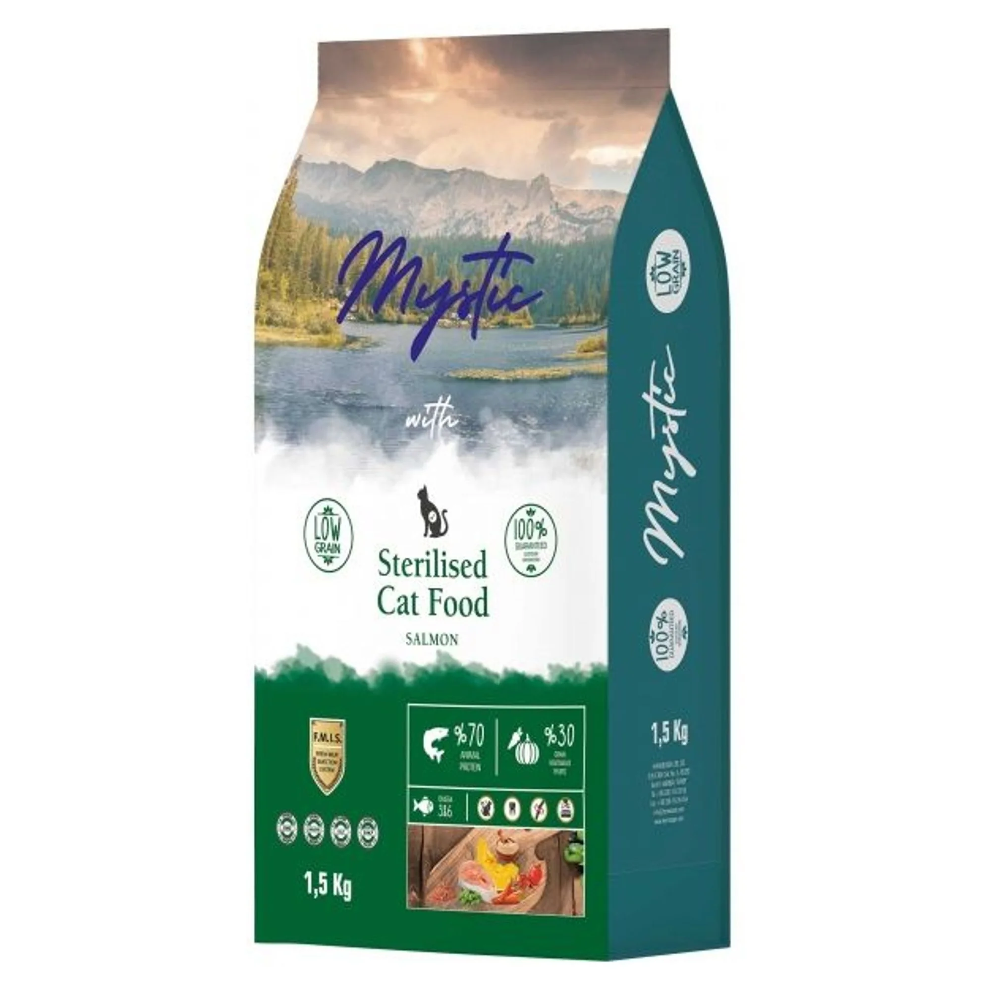 Mystic Az Tahıllı Somonlu Kısırlaştırılmış Yetişkin Kedi Maması 1.5  KG