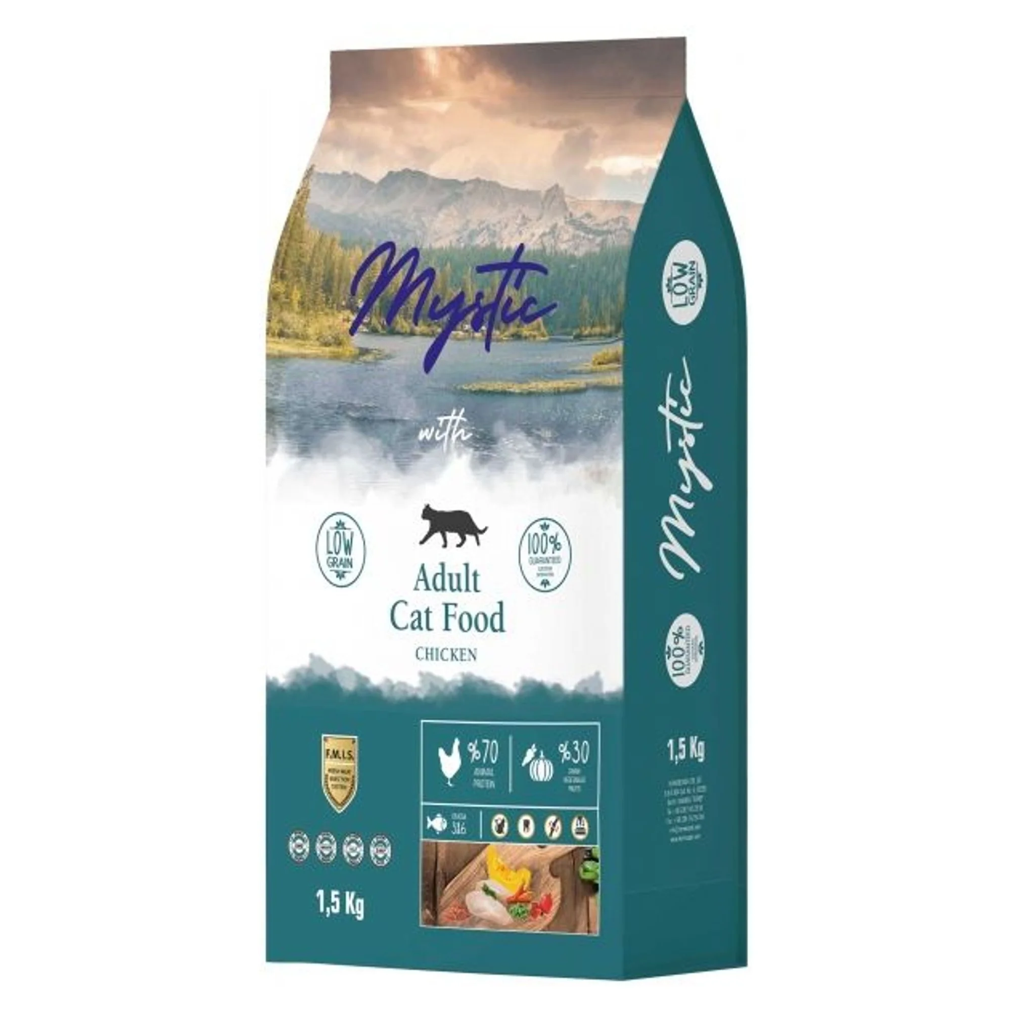 Mystic Az Tahıllı Tavuklu Yetişkin Kedi Maması 1.5 KG