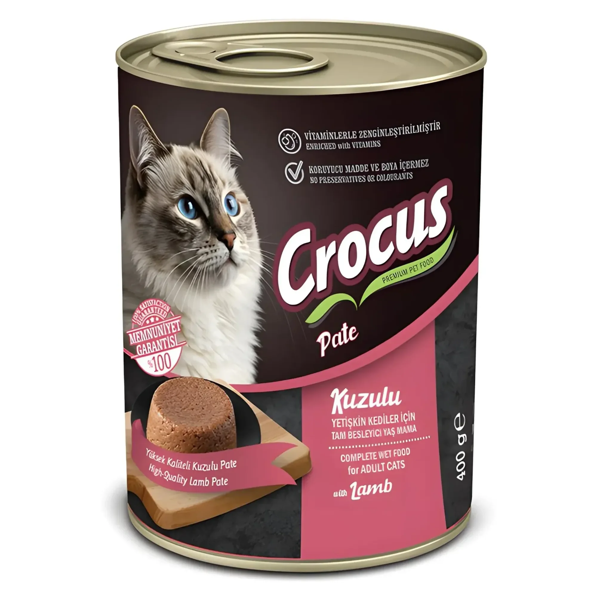 Crocus Crocus Pate Kuzu Etli Yetişkin Kedi Konservesi 400G