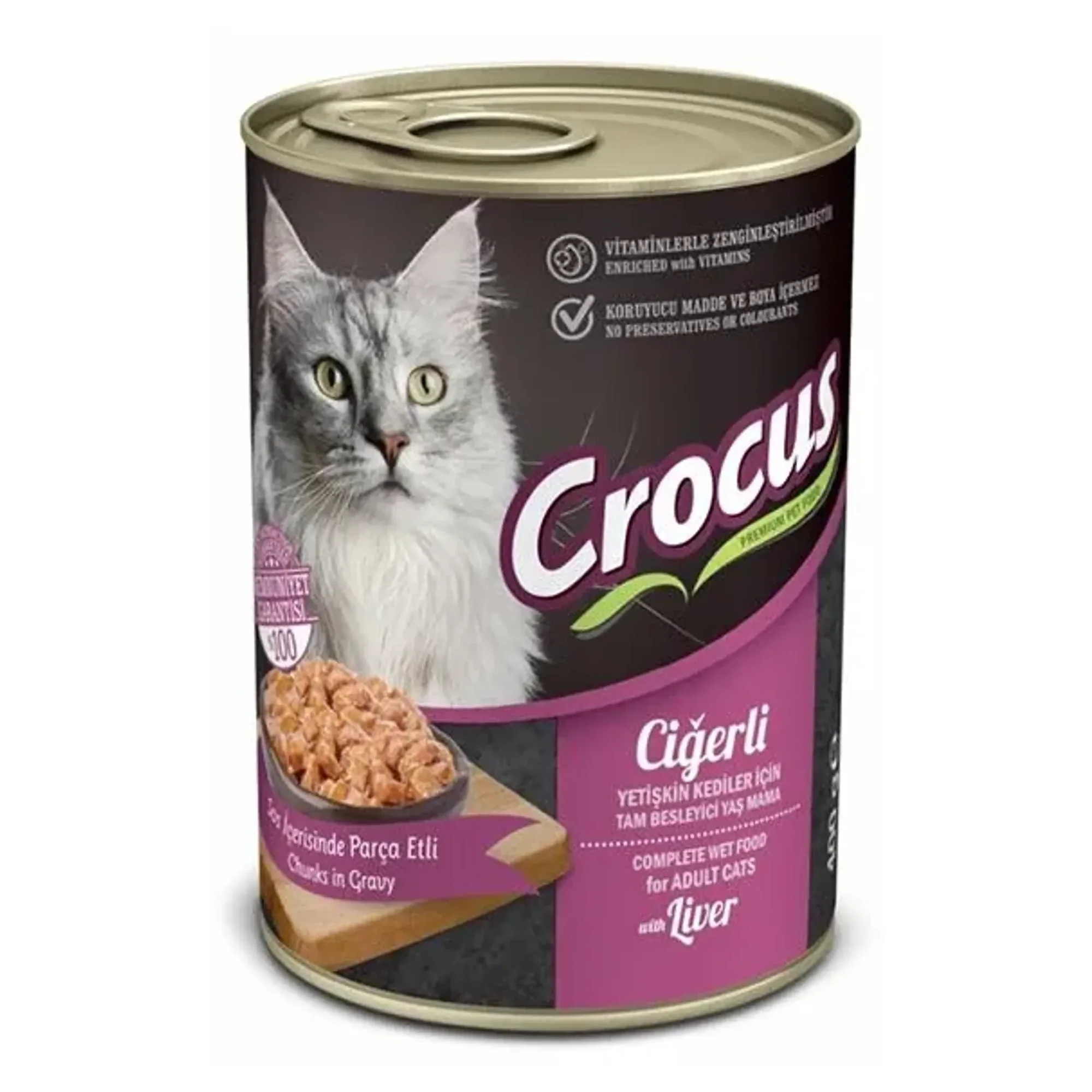 Crocus Crocus Ciğerli Yetişkin Kedi Konservesi 400 G