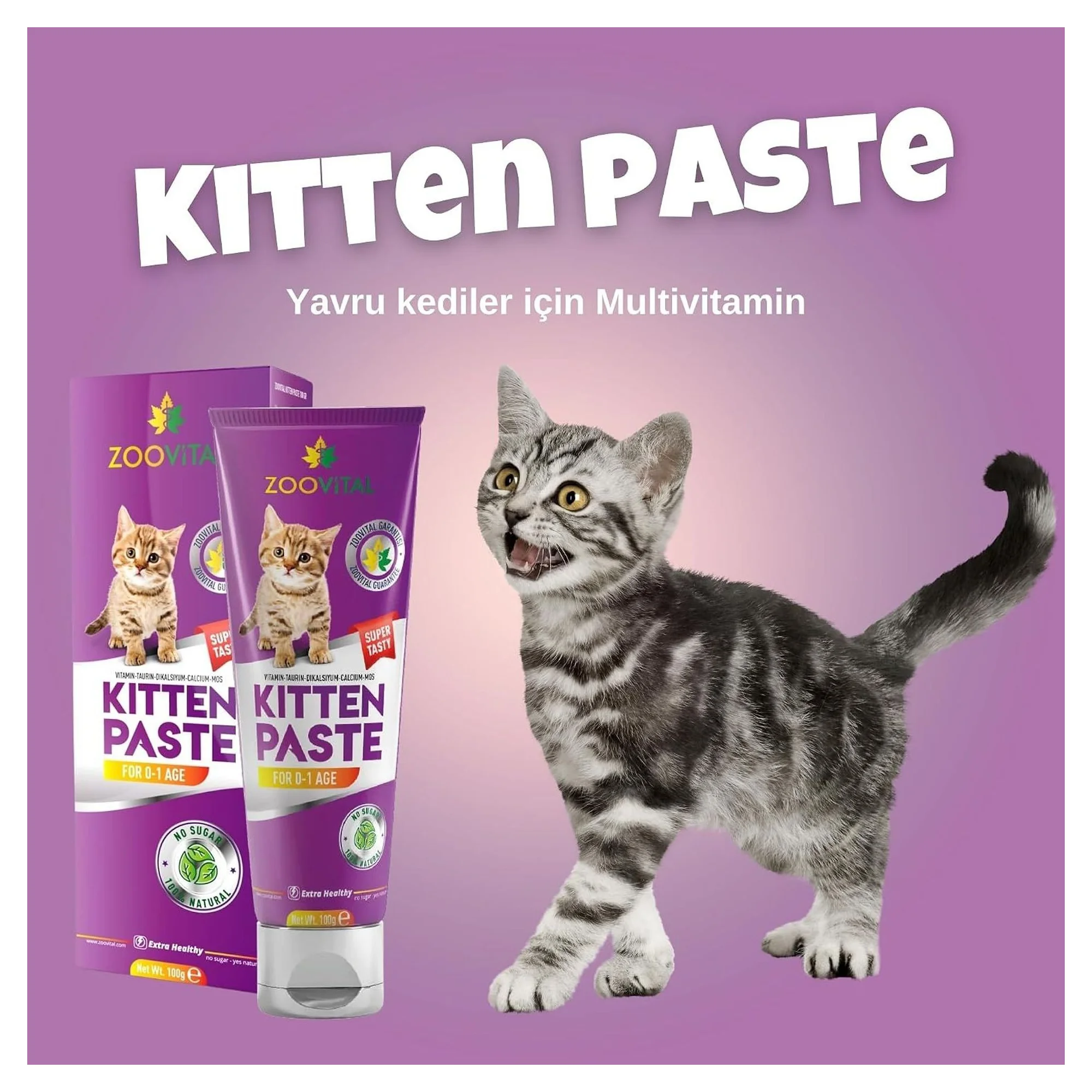 ZooVital Yavru Kedi Takviye ve Vitamin Macunu 100 G — Takviye ve Vitaminler, 100 g — Görsel 5