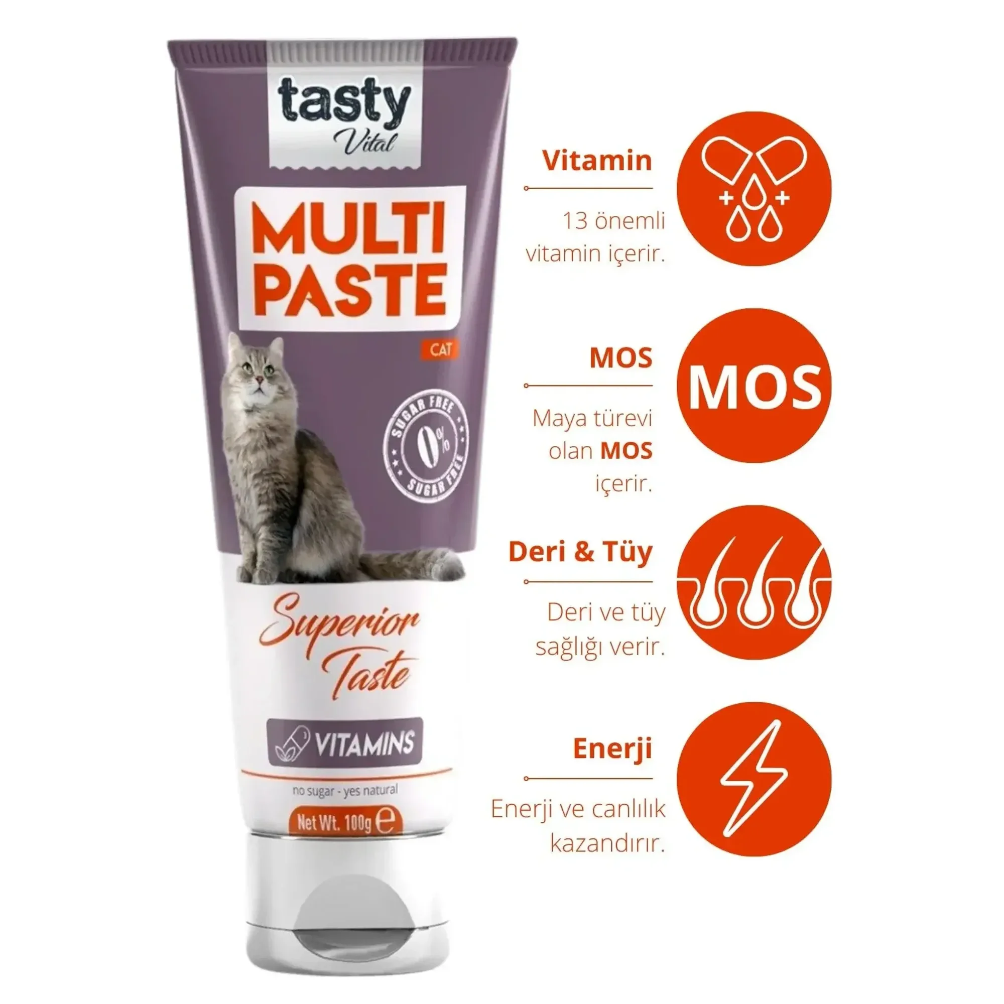 Tasty Vital Kedi Multivitamin Malt Macunu 100 G