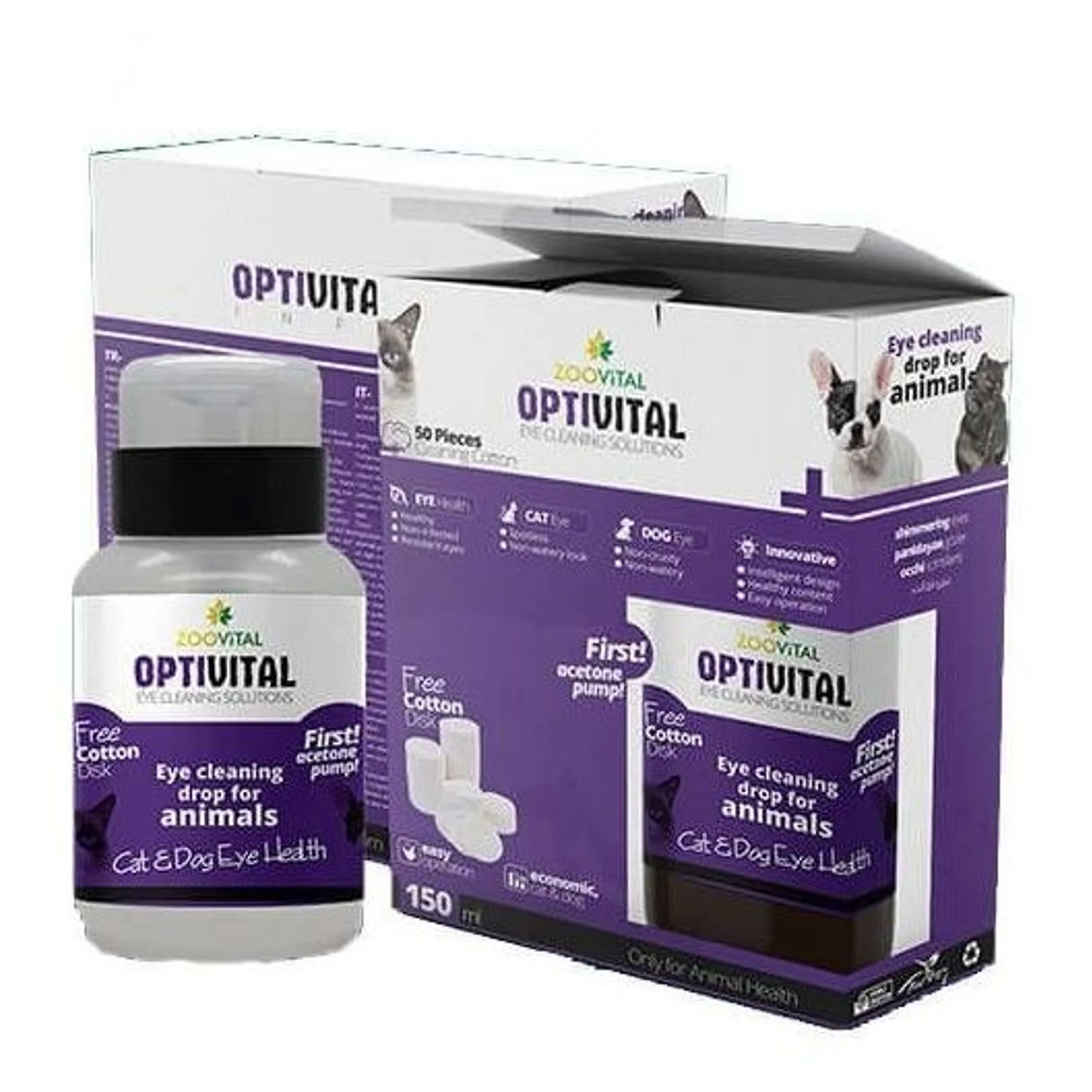 ZooVital ZooVital Optivital Kediler ve Köpekler İçin Göz Solüsyonu 150mL