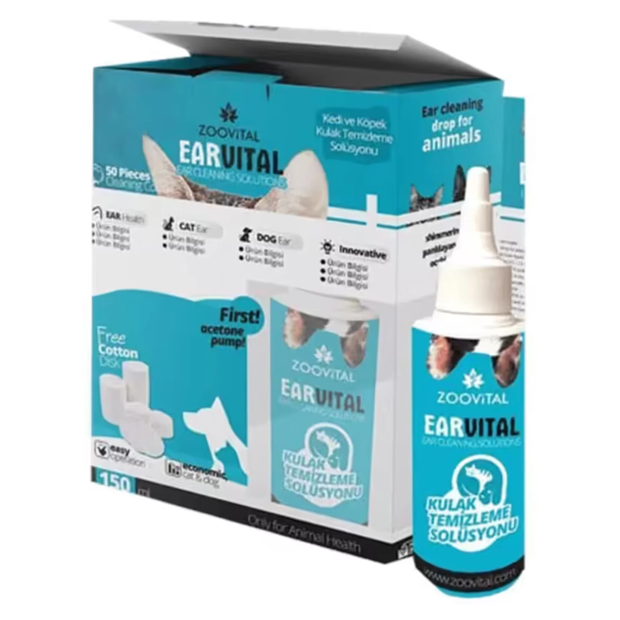 ZooVital ZooVital EarVital Evcil Hayvan Kulak Temizleme Solüsyonu 150 ML