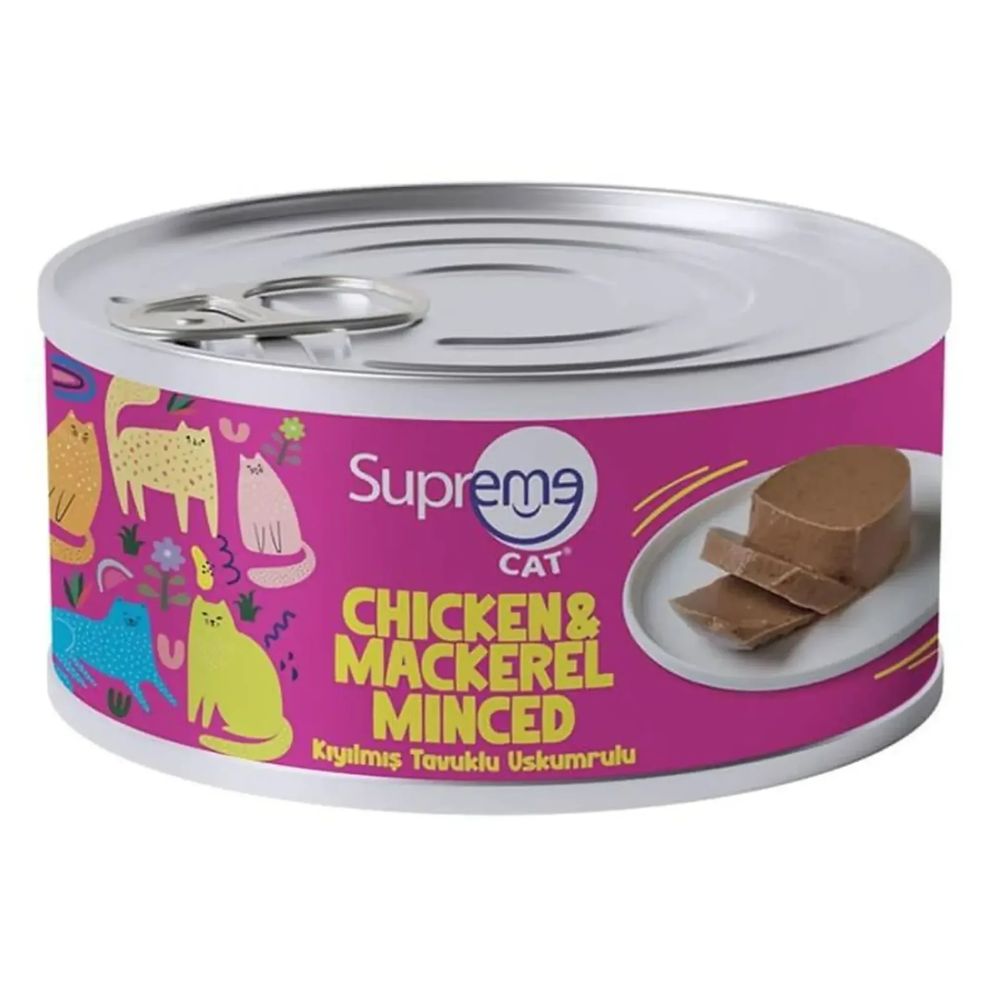 Supreme Cat Supreme Kıyılmış Tavuklu Uskumrulu  Kedi Konserve Mama 85 G