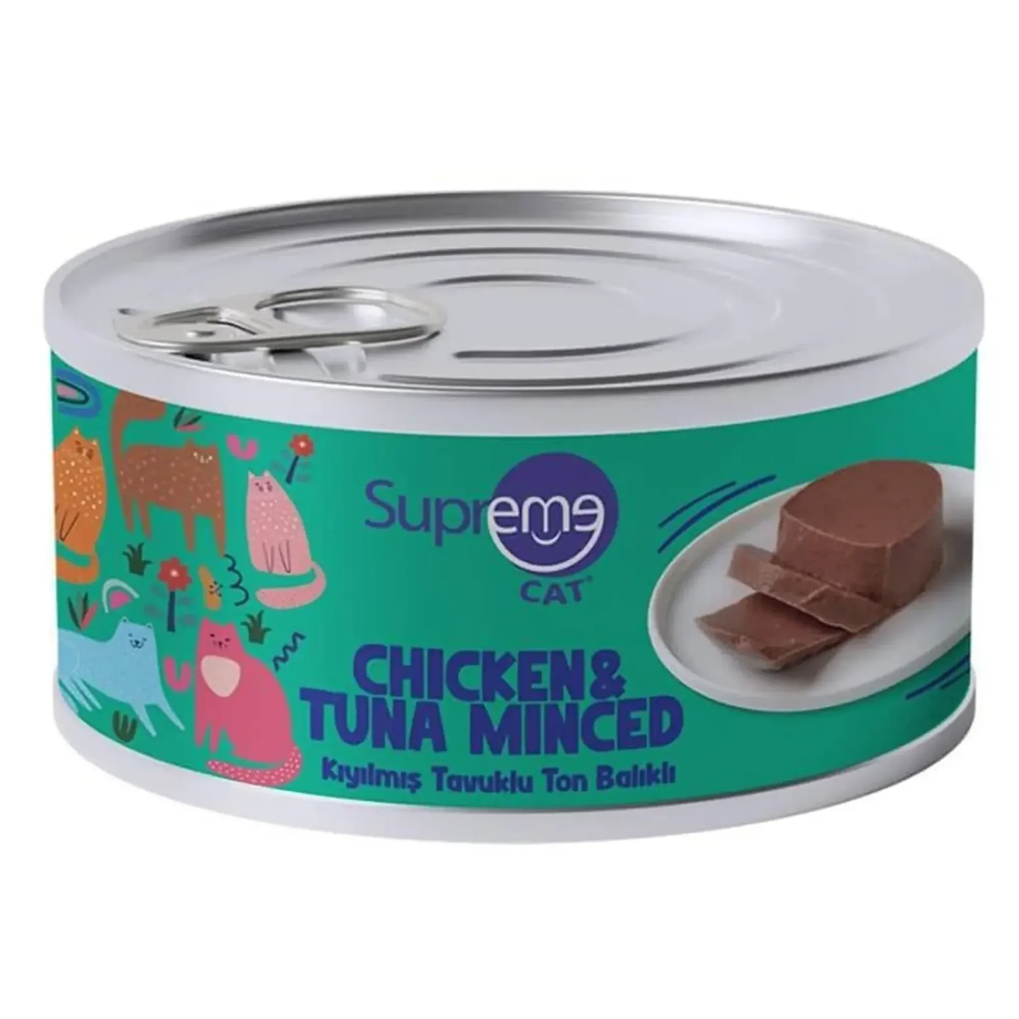 Supreme Cat Supreme Kıyılmış Tavuklu Ton Balıklı Kedi Konserve Mama 85 G