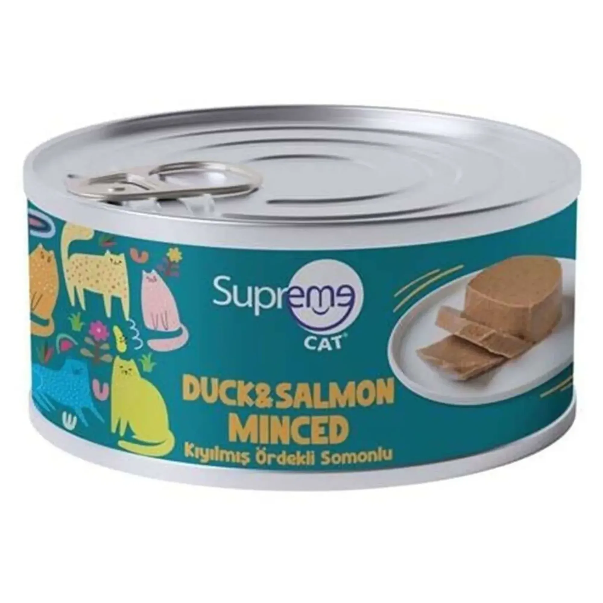 Supreme Cat Supreme Kıyılmış Ördekli Somonlu Kedi Konserve Mama 85 G