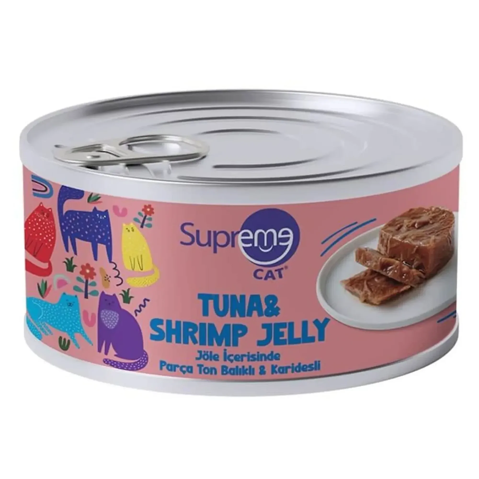 Supreme Cat Supreme Jöle İçerisinde Parça Ton Balıklı & Karidesli Kedi Konserve Mama 85 G