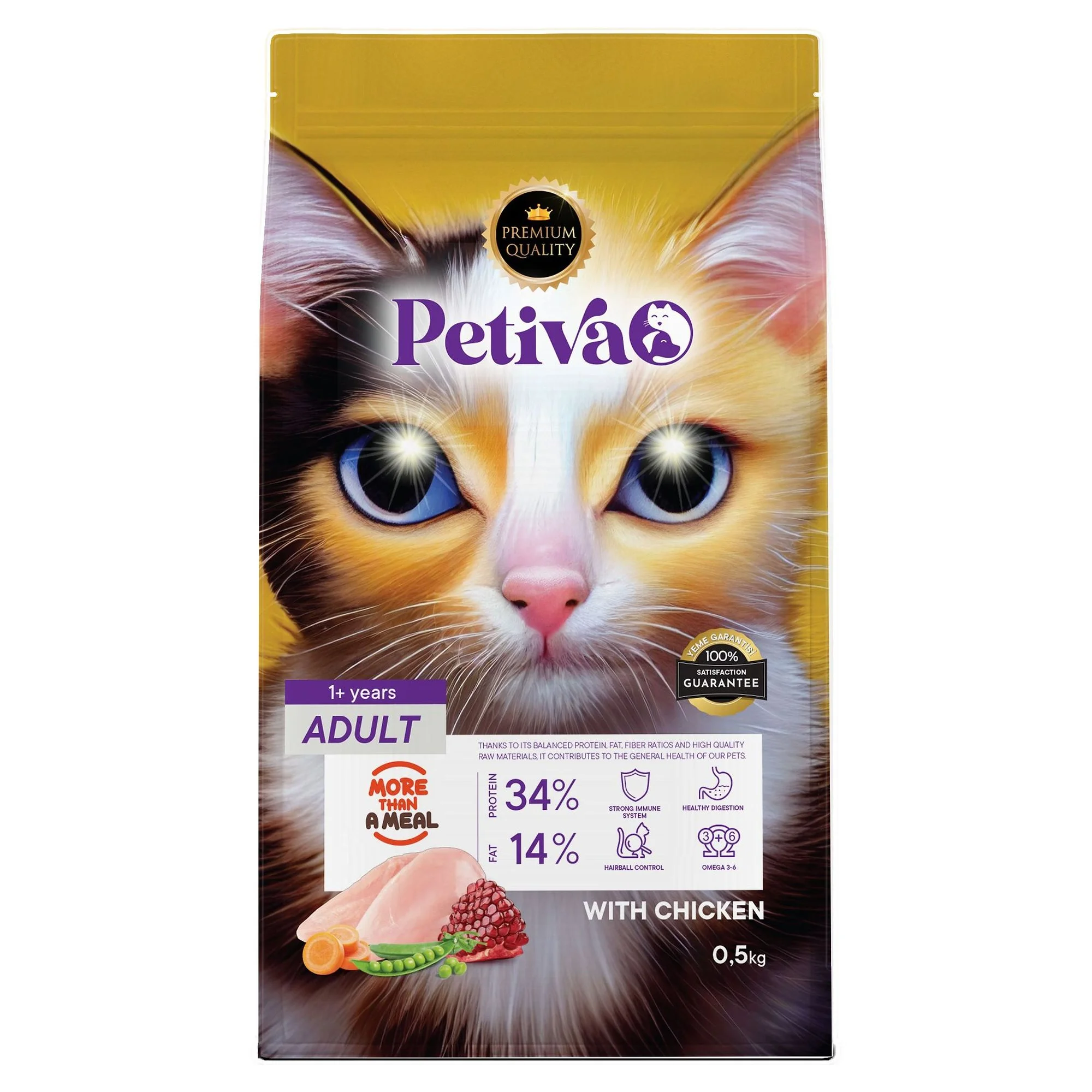 Petiva Petiva Tavuklu Yetişkin Kedi Maması 500 G