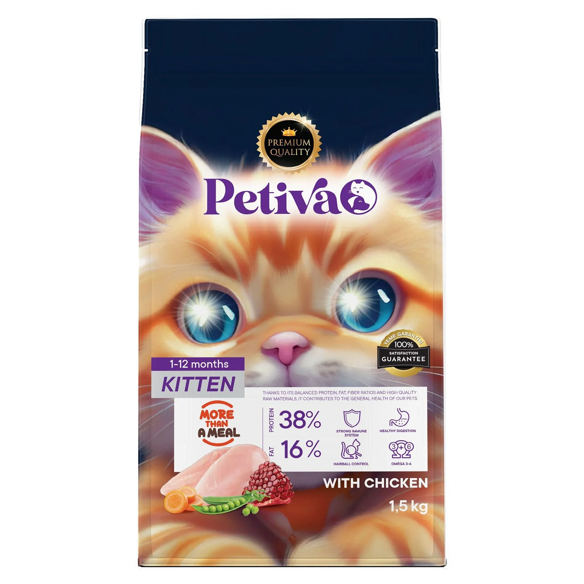 Petiva Petiva Tavuklu Yavru Kedi Maması 1.5 KG