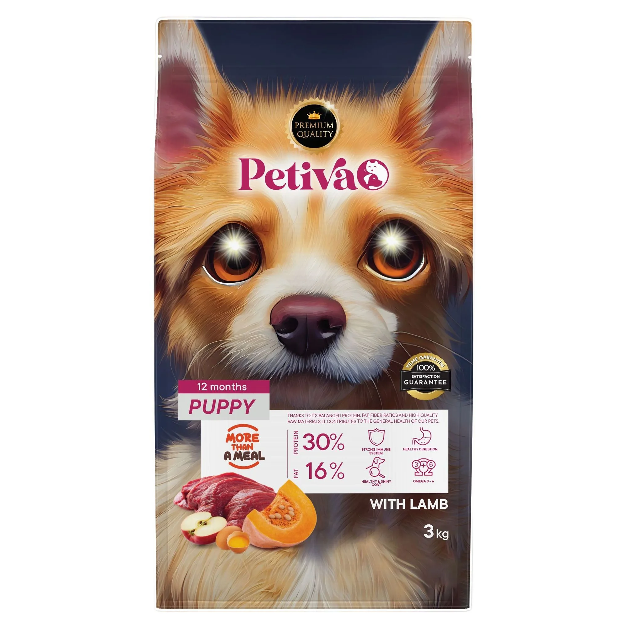 Petiva Petiva Kuzu Etli Yavru Köpek Maması 3 KG