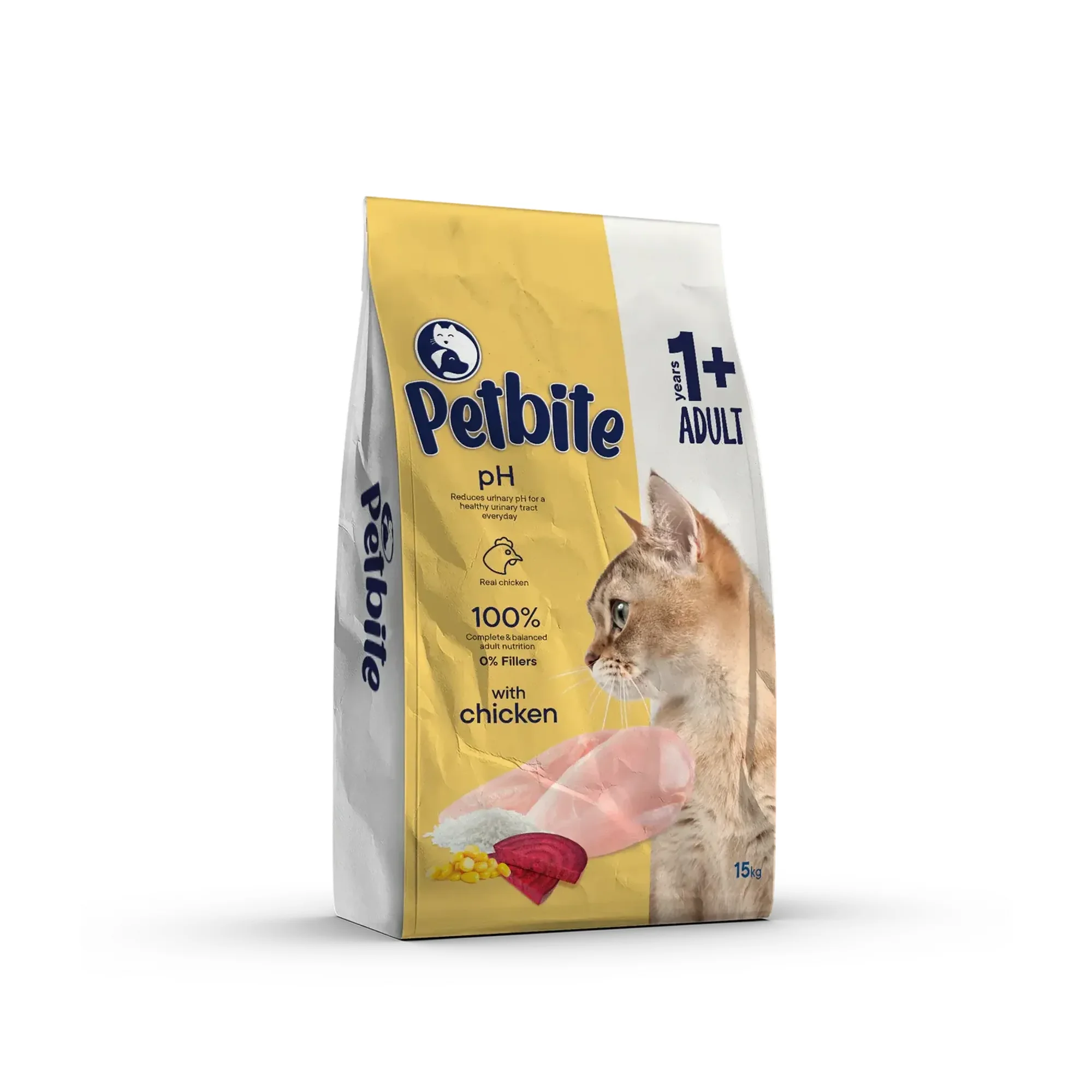 Petbite Yetişkin Kediler İçin Tavuk Etli Kuru Kedi Maması (15 Kg, Tavuk)