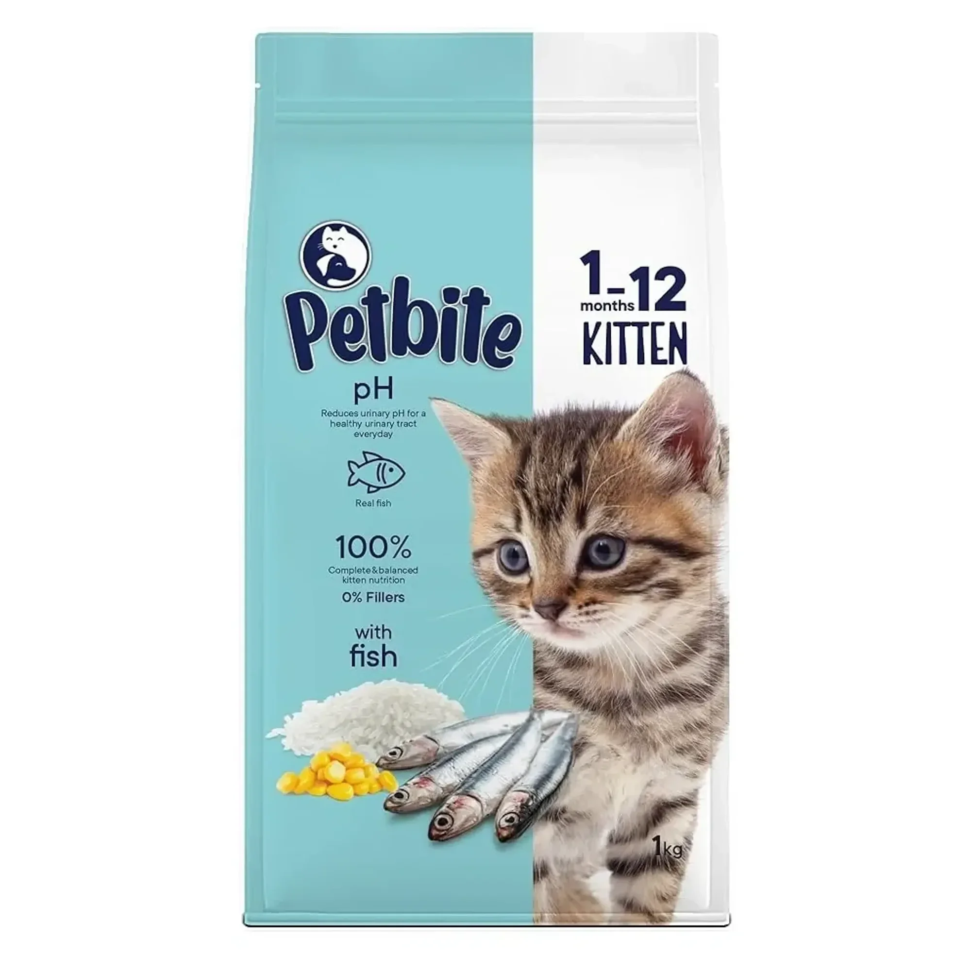 Petbite Yavru Kediler İçin Balık Etli Kuru Kedi Maması (1 Kg, Balık)