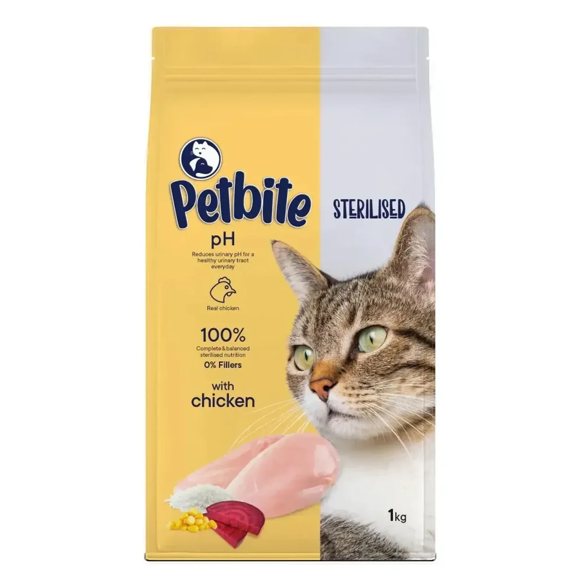 Petbite Petbite Kısırlaştırılmış Yetişkin Kediler İçin Tavuk Etli Kuru Kedi Maması (1 Kg, Tavuk)