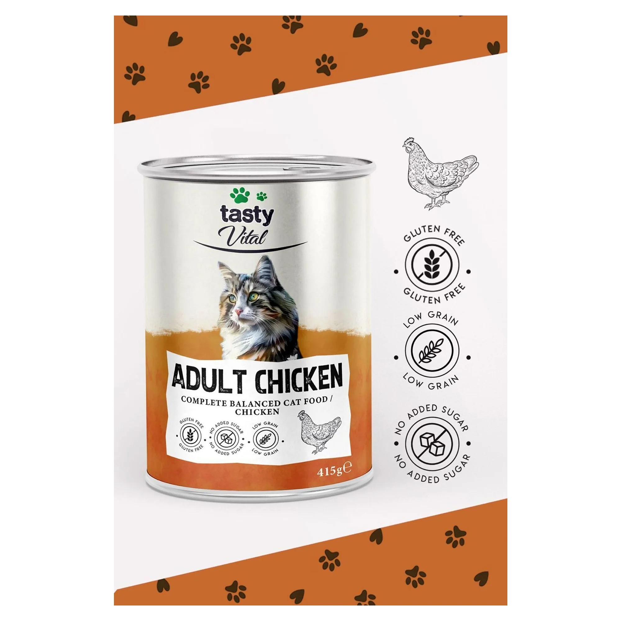 Tasty Vital Tavuklu Yetişkin Kedi Yaş Mama 415 G