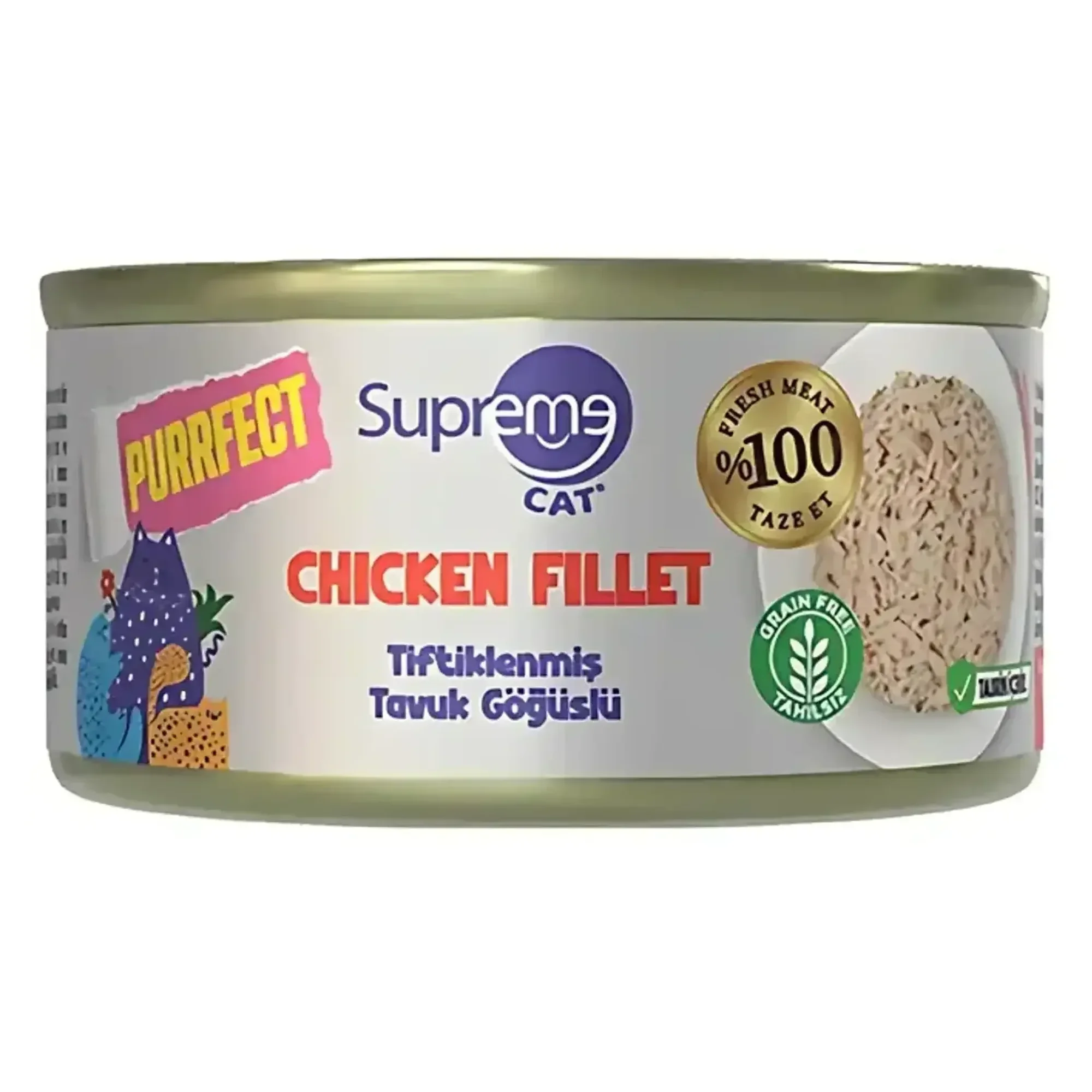 Supreme Cat Supreme Purrfect Tiftiklenmiş Tavuk Göğüslü Konserve Kedi Maması 70 G