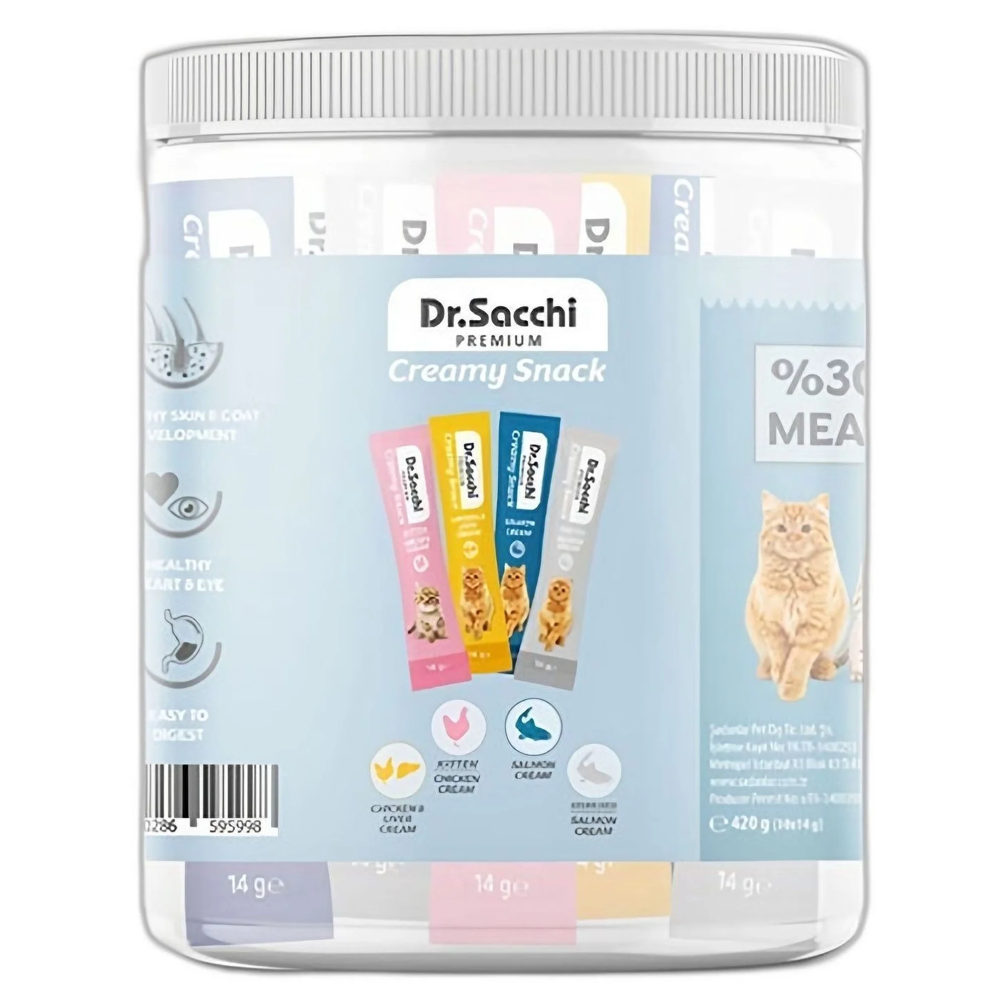 Dr.Sacchi Dr Sacchi Creamy Snack Karışık Aromalı Krema Kedi Ödülü 30x14G
