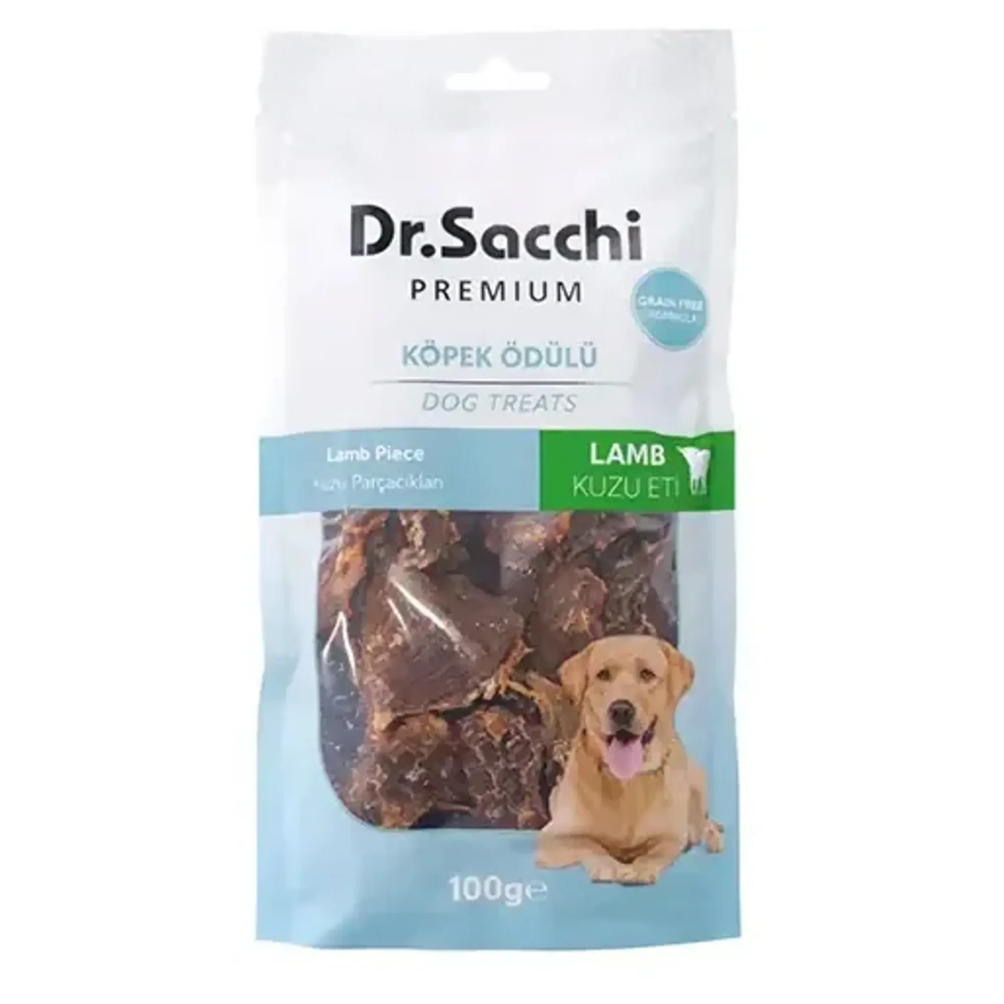 Dr.Sacchi Premium Tahılsız Kuzu Parçacıklı Köpek Ödülü 100 G