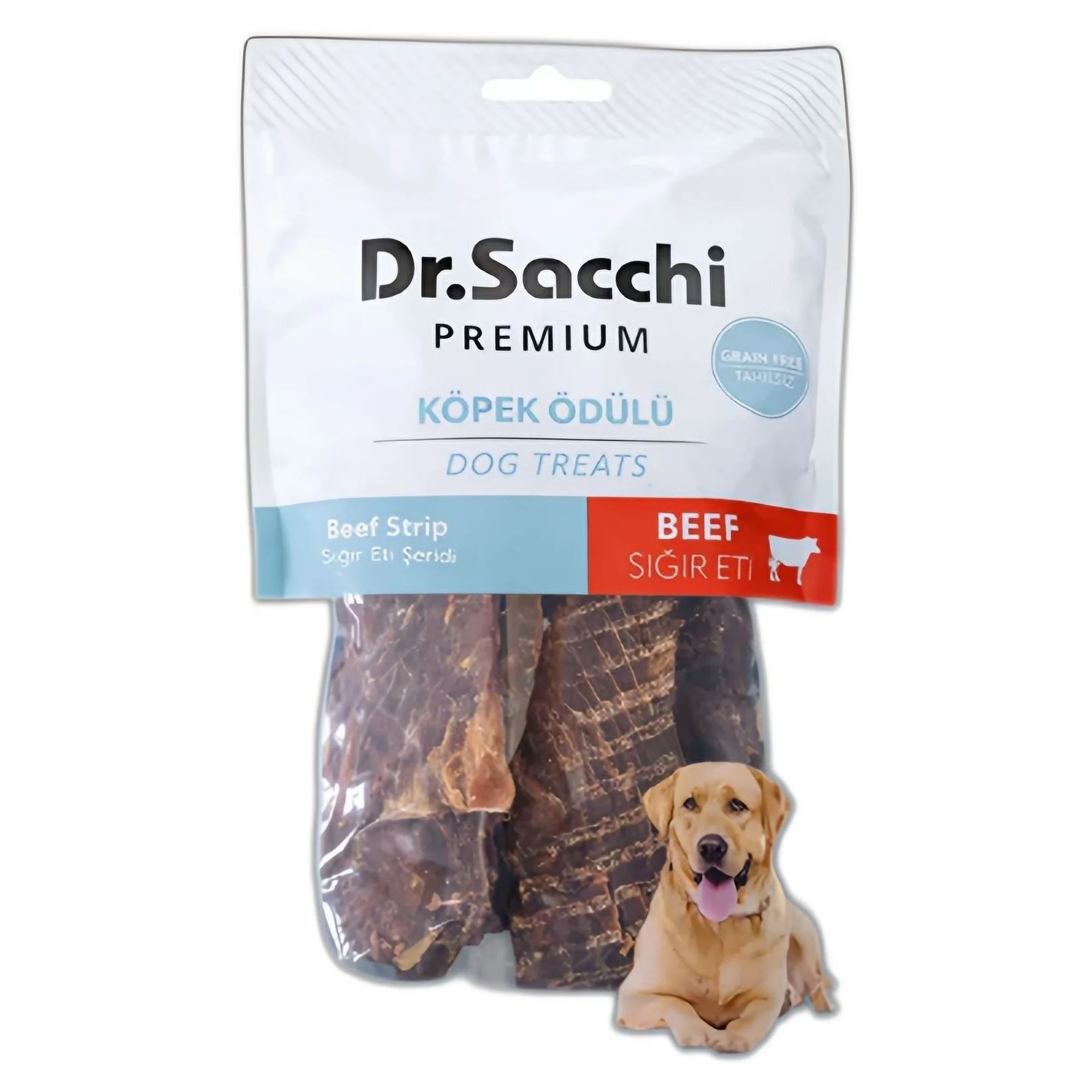 Dr.Sacchi Premium Tahılsız Sığır Eti Şeritli Köpek Ödülü 100 G