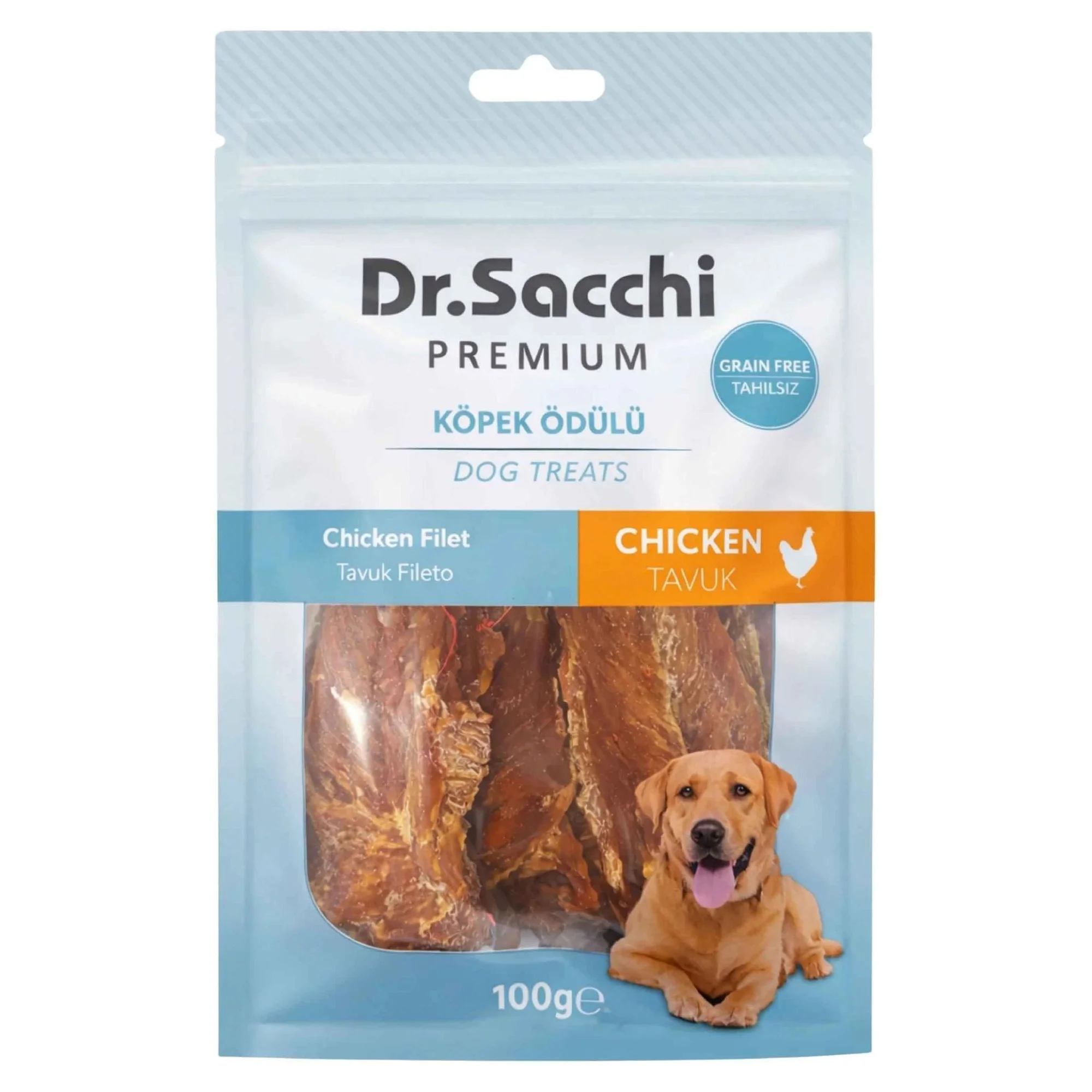 Dr.Sacchi Premium Tahılsız Tavuk Fileto Köpek Ödülü 100 G