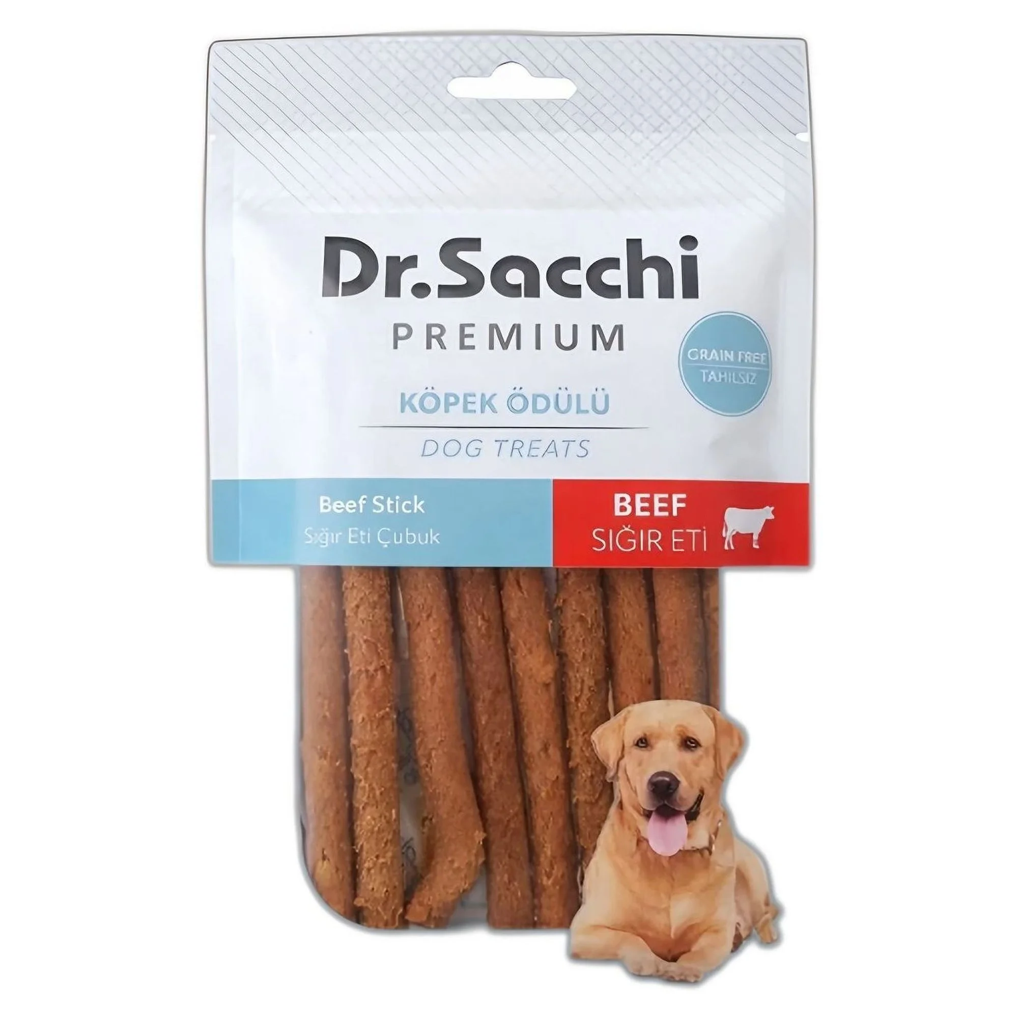 Dr.Sacchi Premium Tahılsız Sığır Etli Çubuk Köpek Ödülü 10'lu 100 G