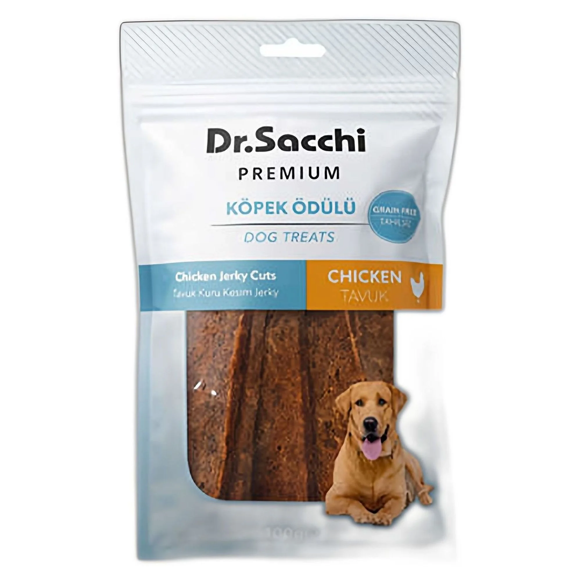 Dr.Sacchi Premium Tahılsız Tavuk Kuru Kesim Jerky Köpek Ödülü 100 G