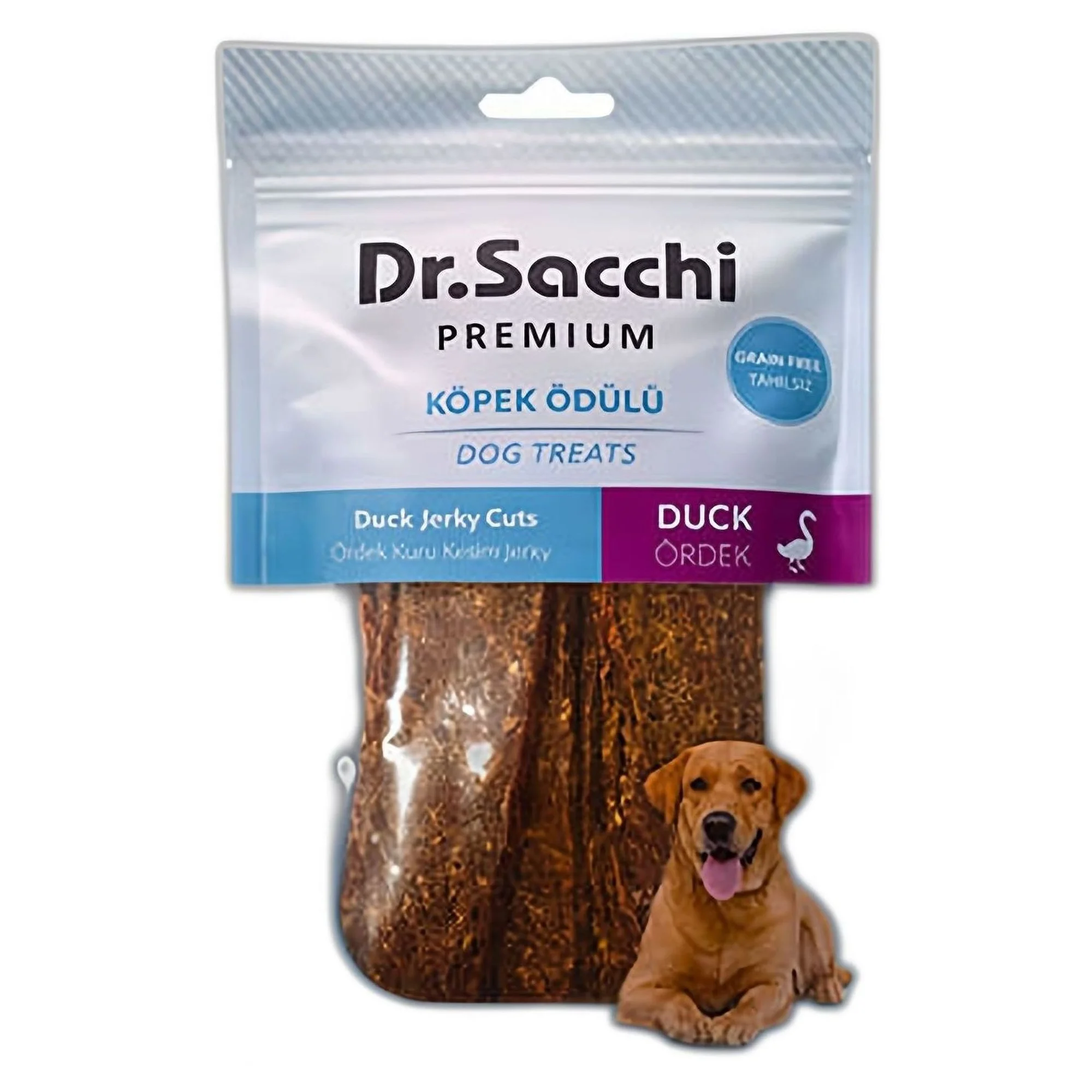 Dr.Sacchi Premium Tahılsız Ördek Kuru Kesim Jerky Köpek Ödülü 100 G