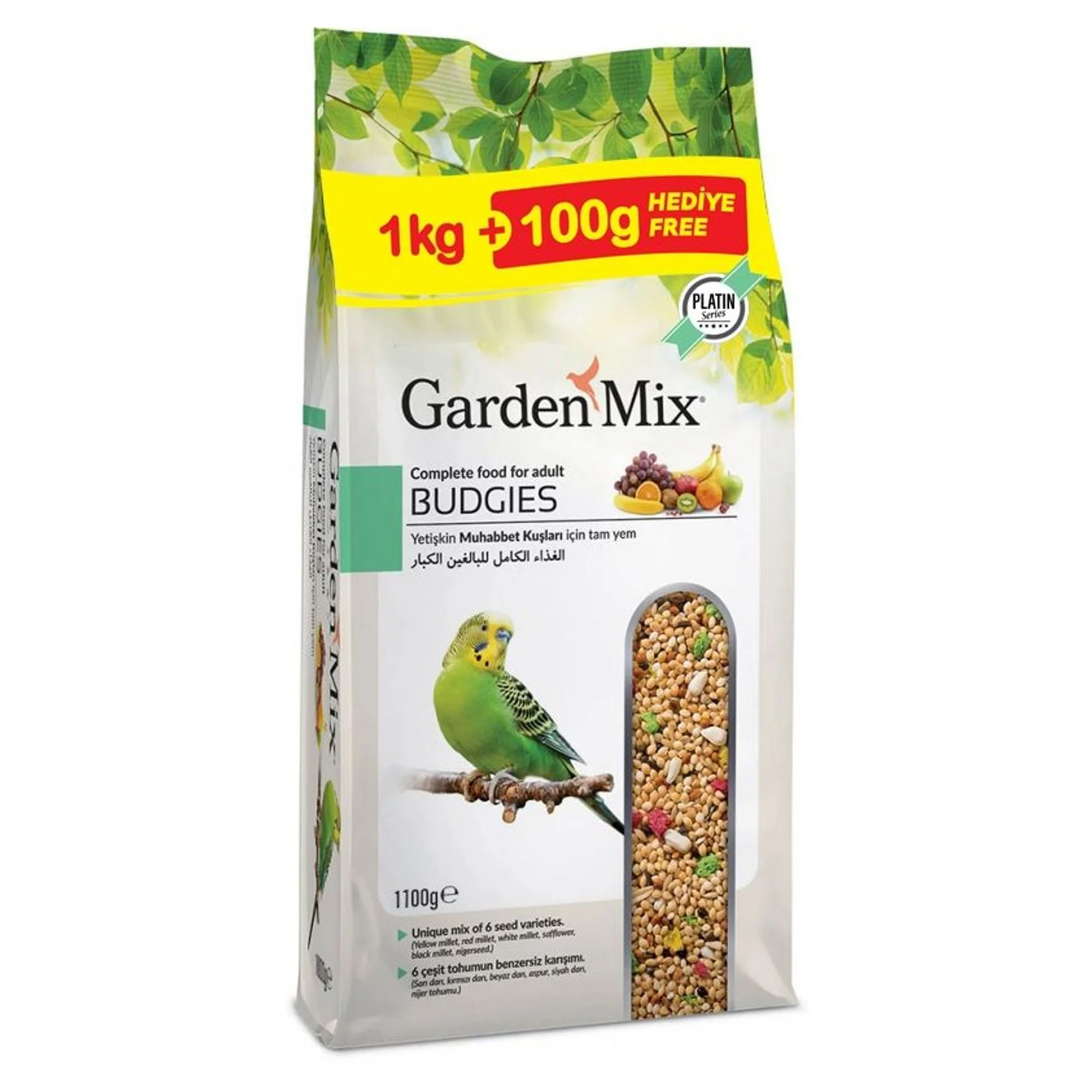 Garden Mix Platin Meyveli Muhabbet Kuş Yemi 1.1KG