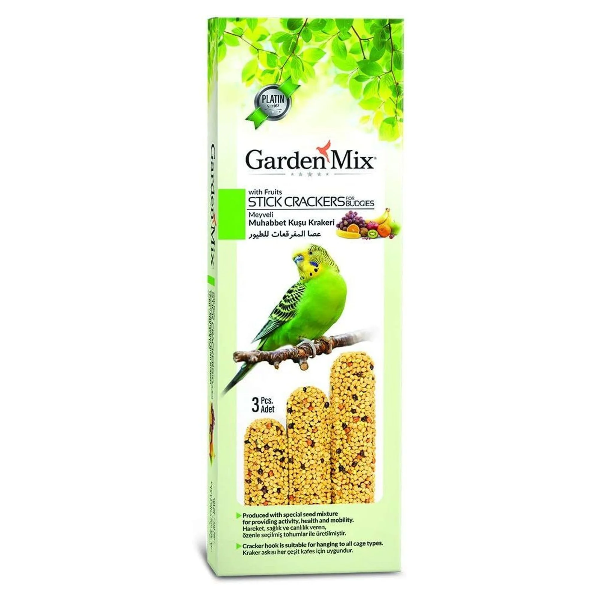 Garden Mix Platin Meyveli Kuş Krakeri 3’lü