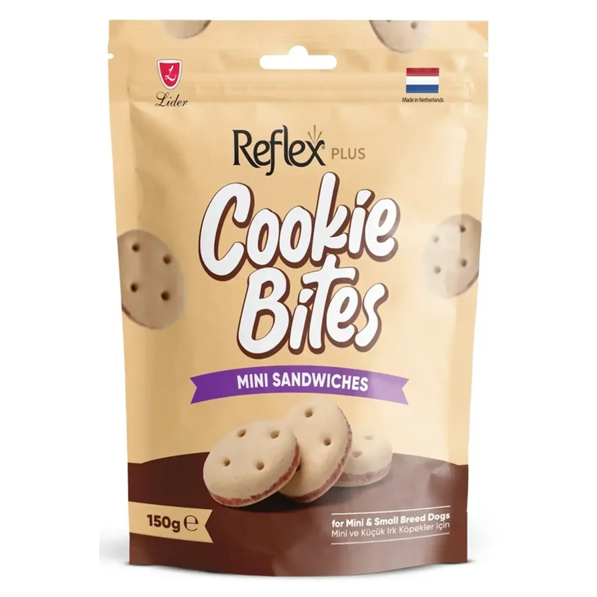 Reflex Plus Cookie Bites Mini Sandwiches Küçük Irk Köpek Ödül Maması 150 G