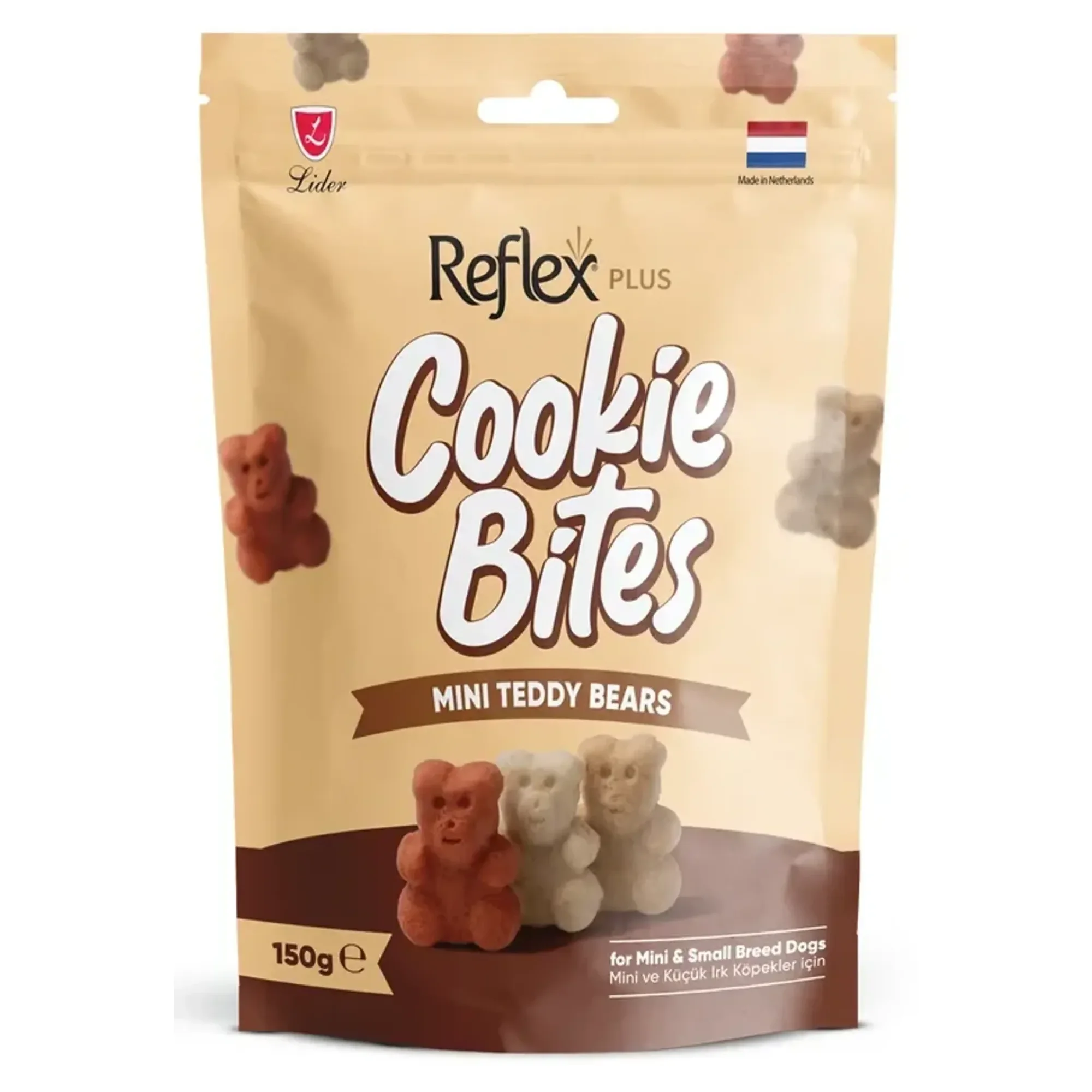 Reflex Plus Cookie Bites Mini Teddy Bears Küçük Irk Köpek Ödül Maması 150 G