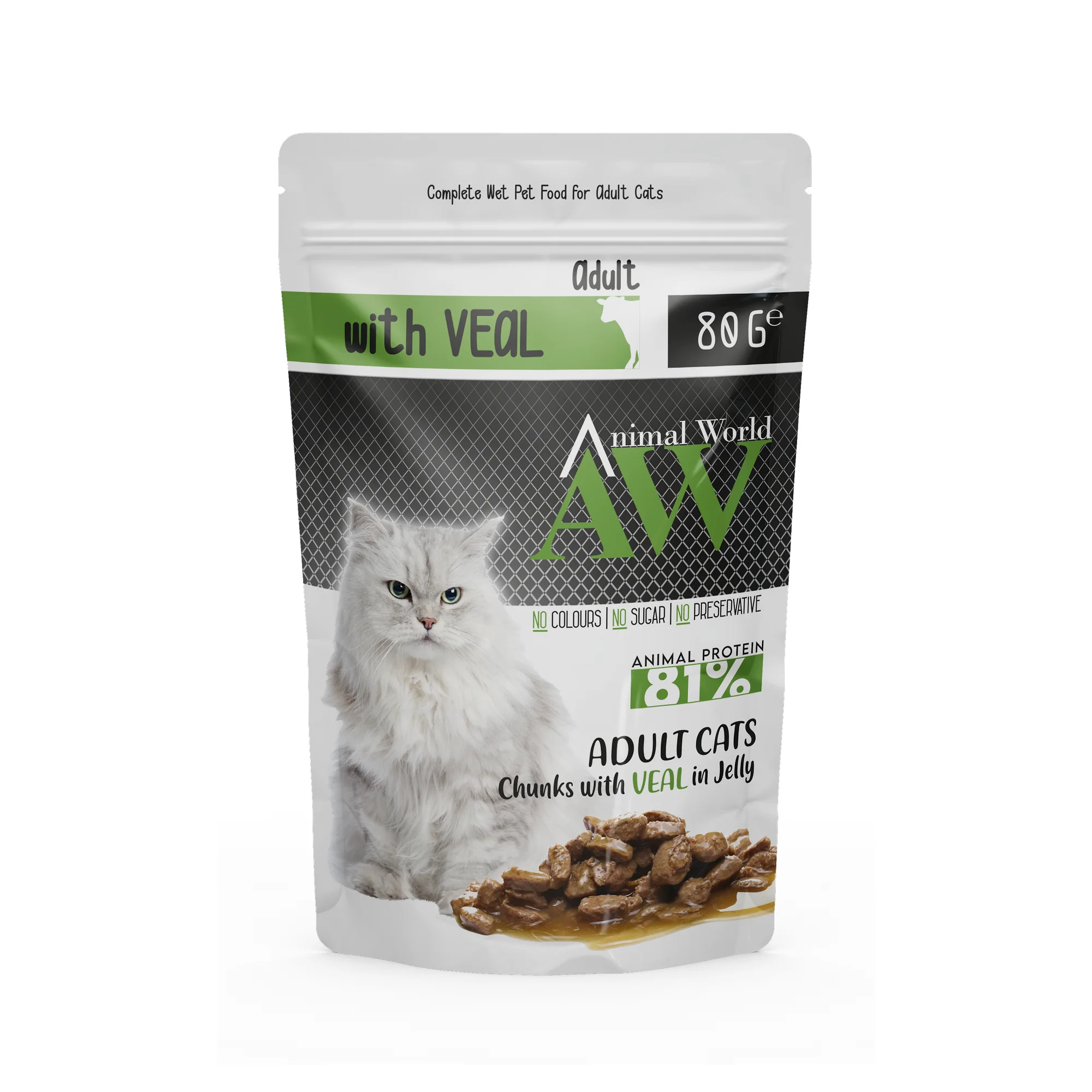 Animal World Adult Chunks with Veal in Jelly 80 G