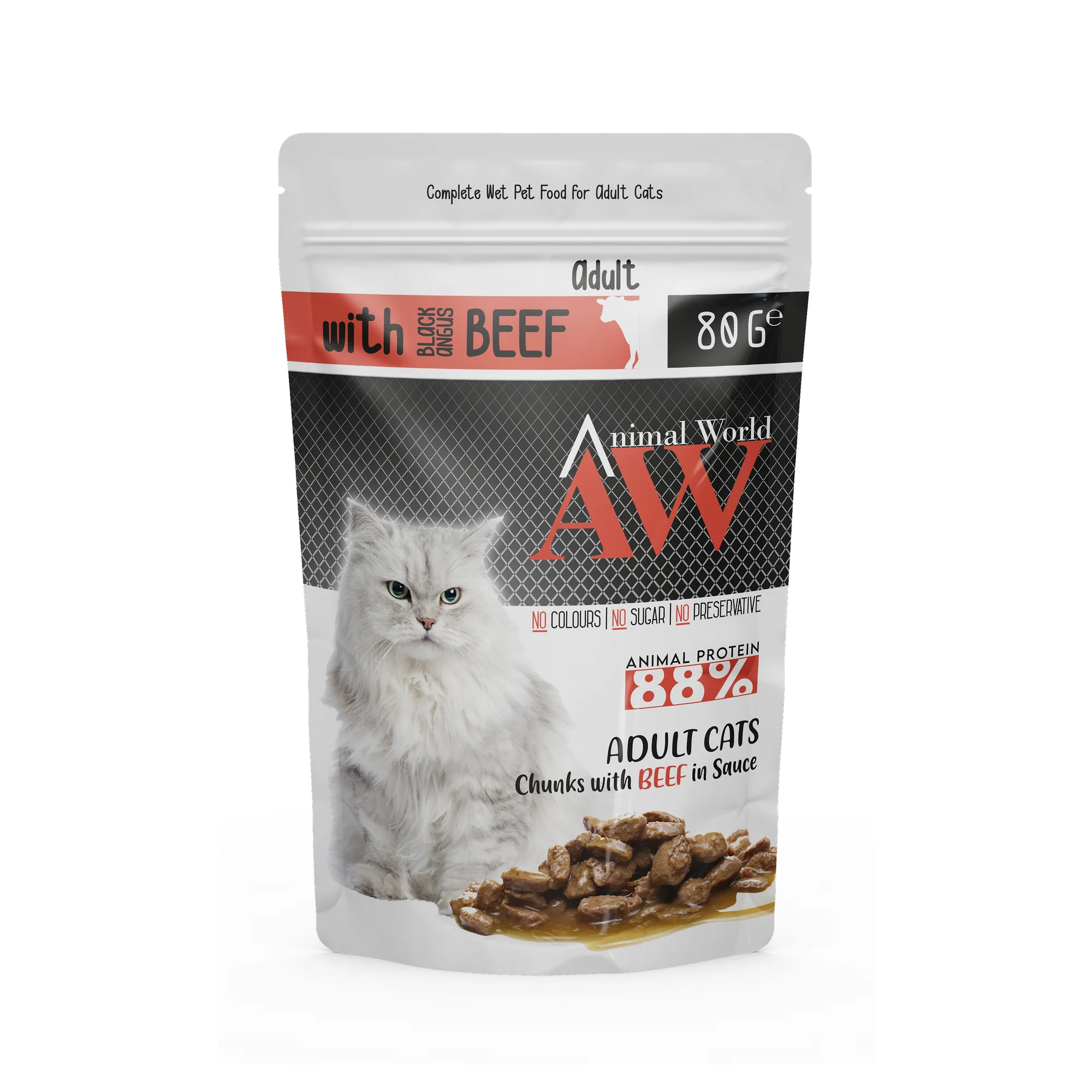 Animal World Adult Chunks with Beef in Sauce 80 G