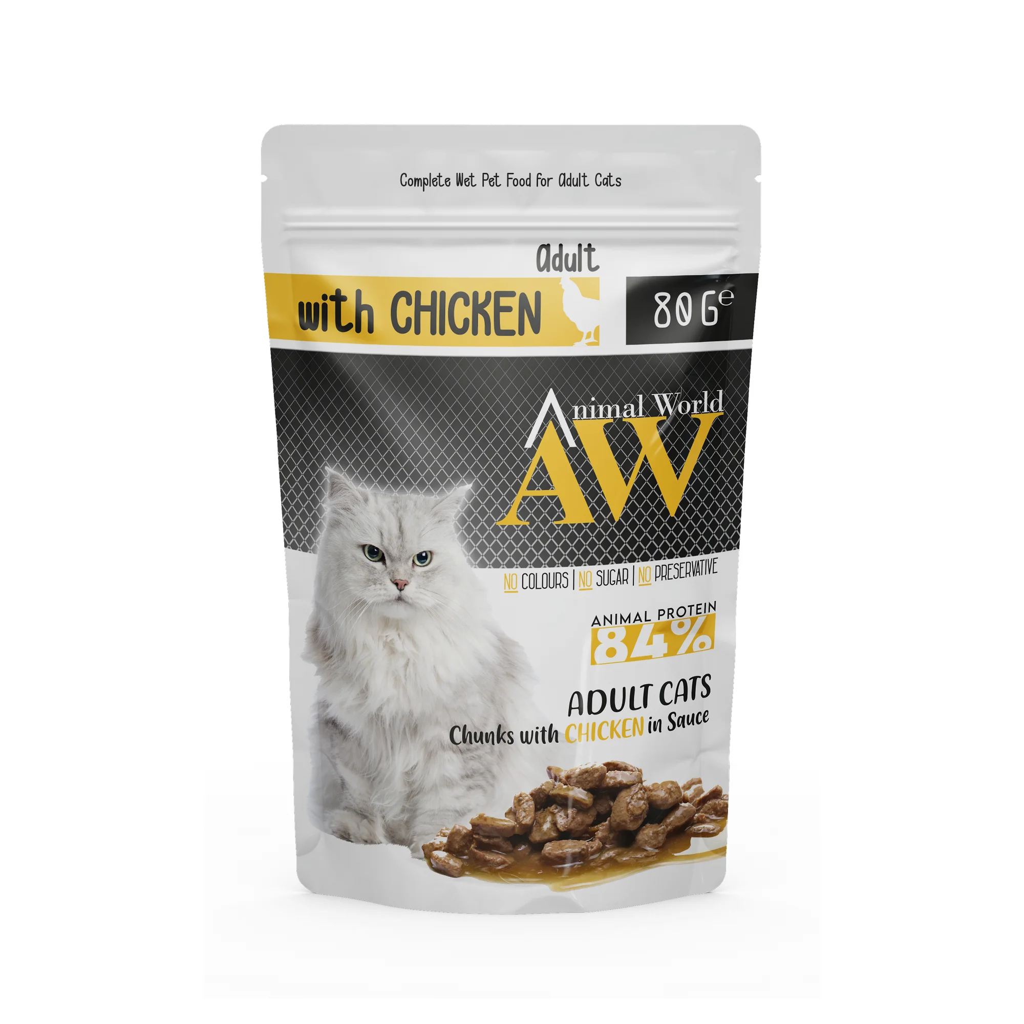 Animal World Animal World Adult Chunks with Chicken in Sauce 80 G