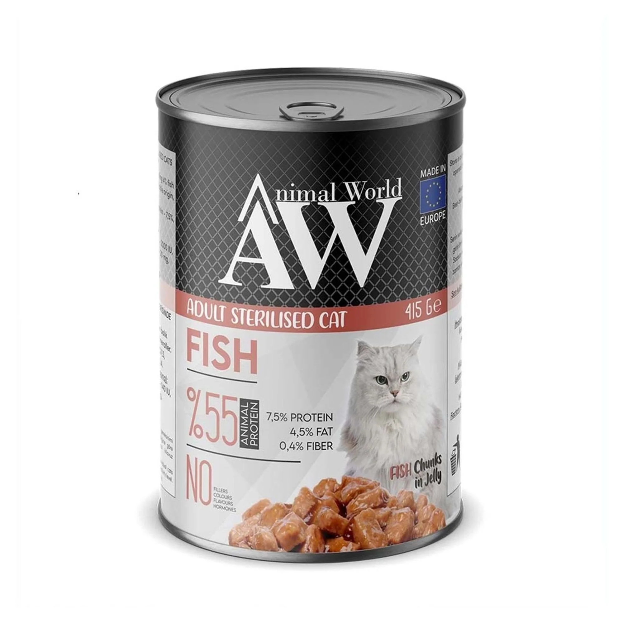 Animal World Animal World Sterilised Cat Fish Jelly Konserve 415G