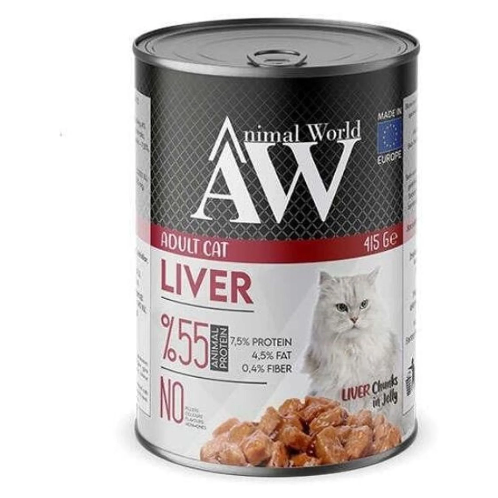Animal World Animal World Adult Cat Liver Jelly Konserve 415G