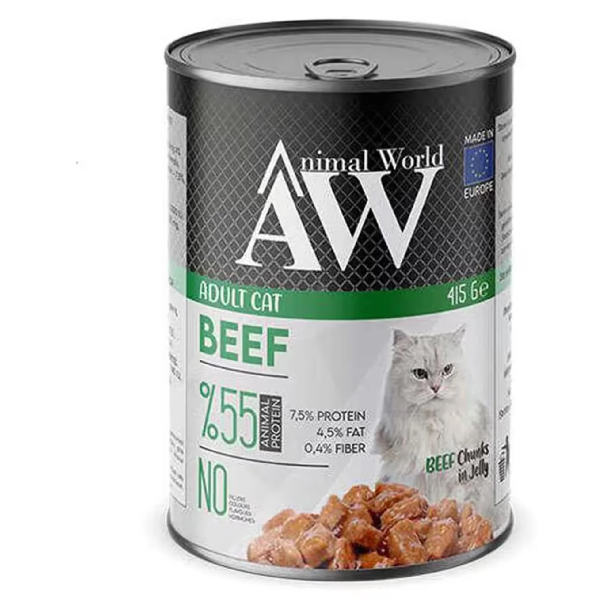 Animal World Animal World Adult Cat Beef Jelly Konserve 415G