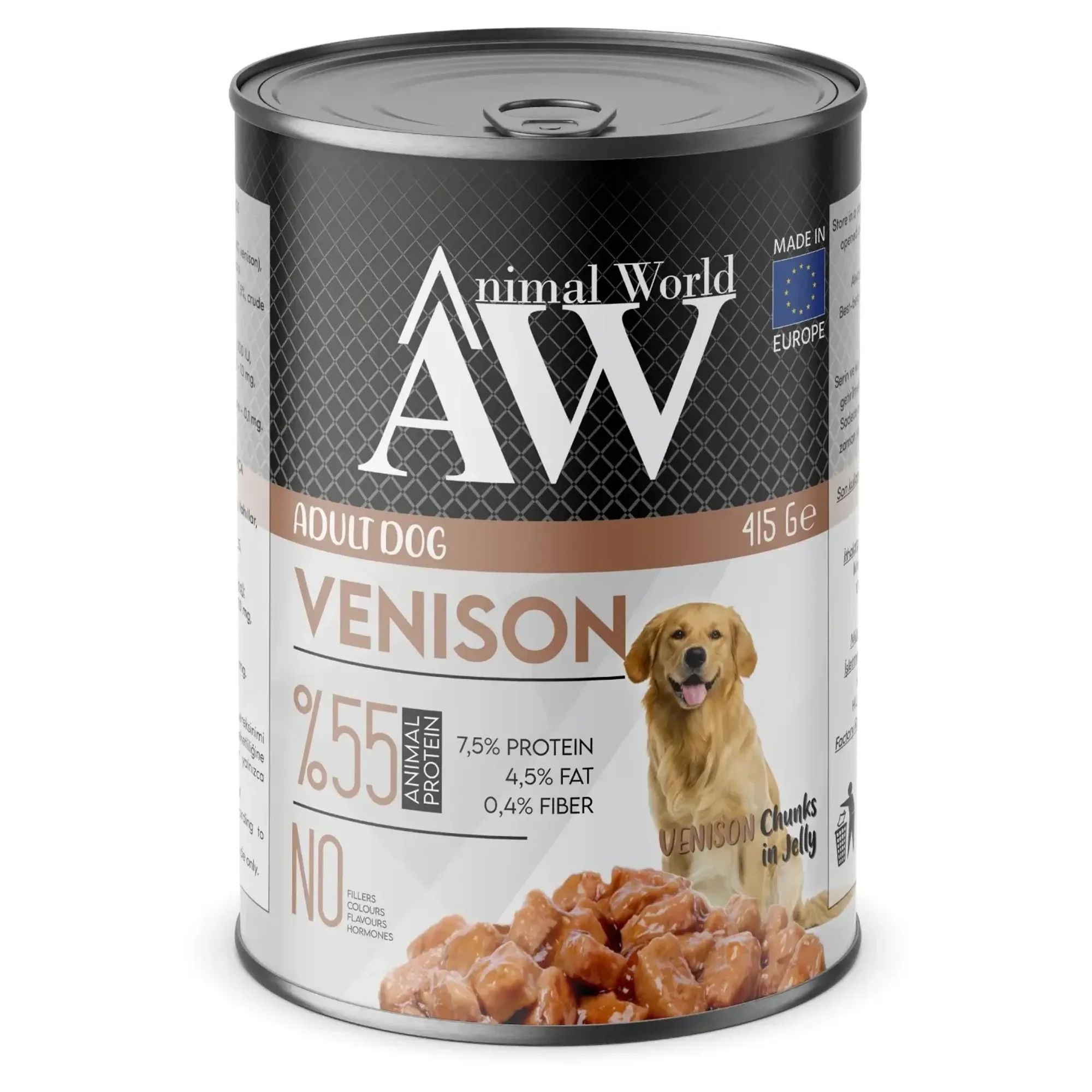 Animal World Adult Dog Venison Jelly Konserve 415 G