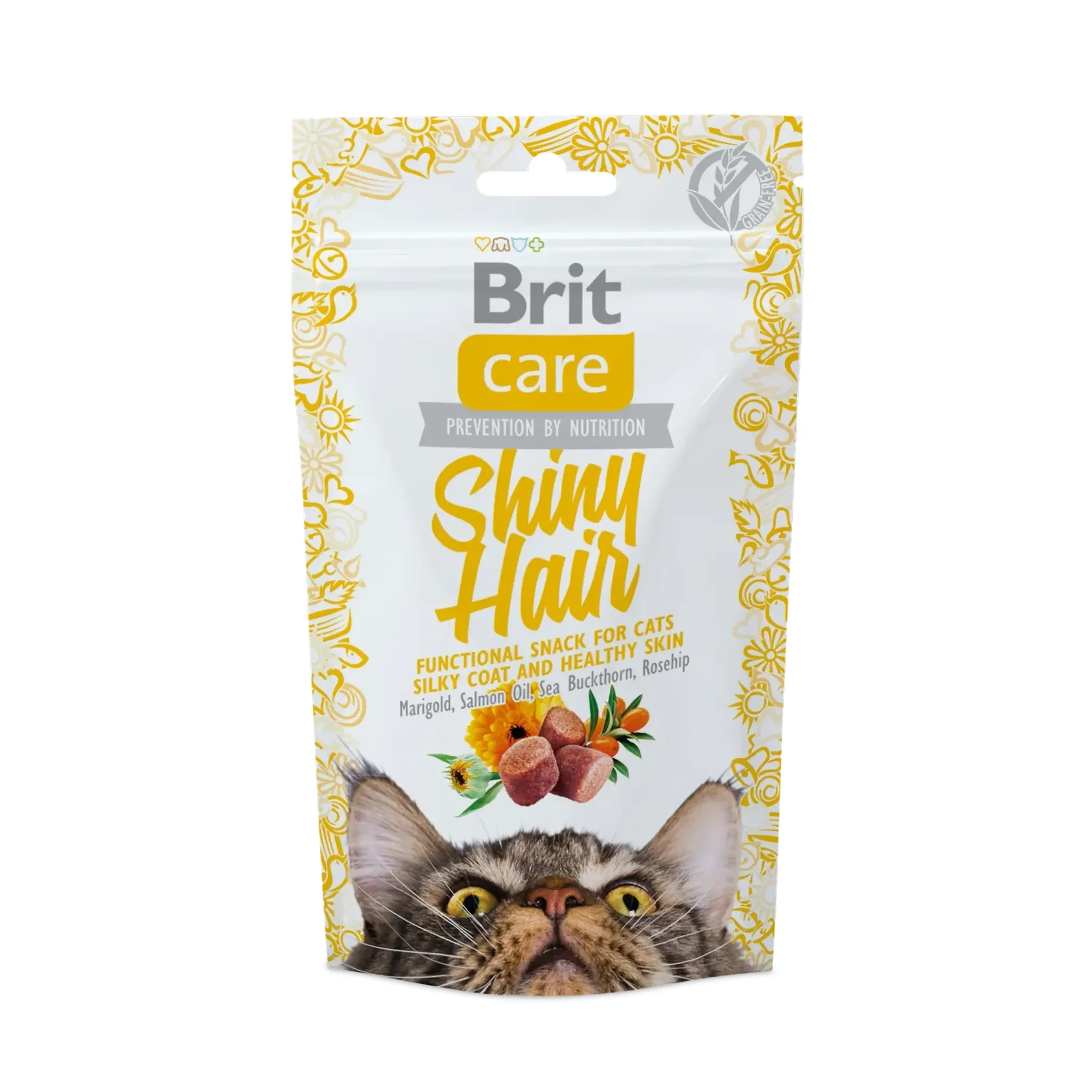 Brit Care Brit Care Shiny Hair Parlak ve Sağlıklı Tüyler için Tahılsız Kedi Ödül Maması 50 G