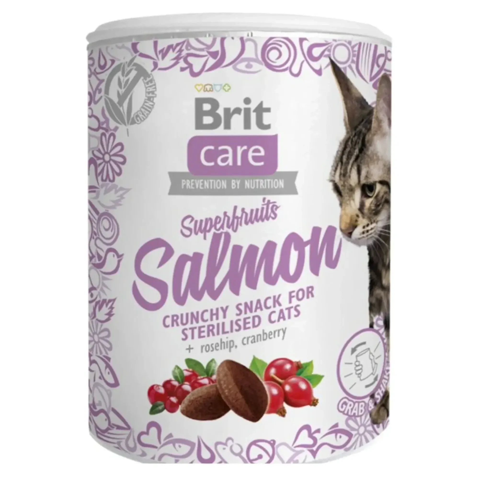 Brit Care Brit Care Superfruits Somonlu ve Kızılcıklı Kıtır Kısırlaştırılmış Kedi Ödül Maması 100 G