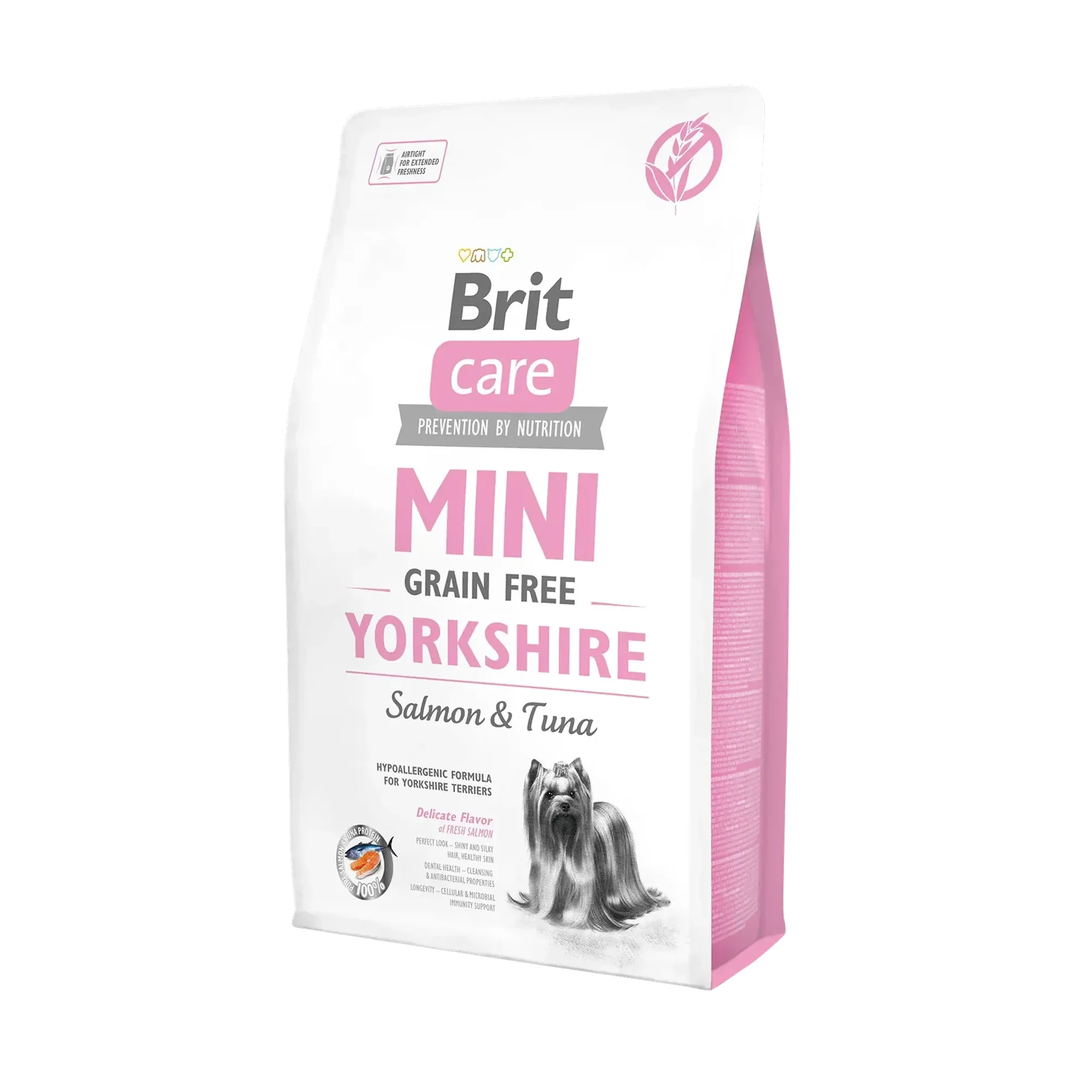 Brit Care Brit Care Mini Yorkshire Tahılsız Somonlu ve Ton Balıklı Yetişkin Köpek Maması 2 KG