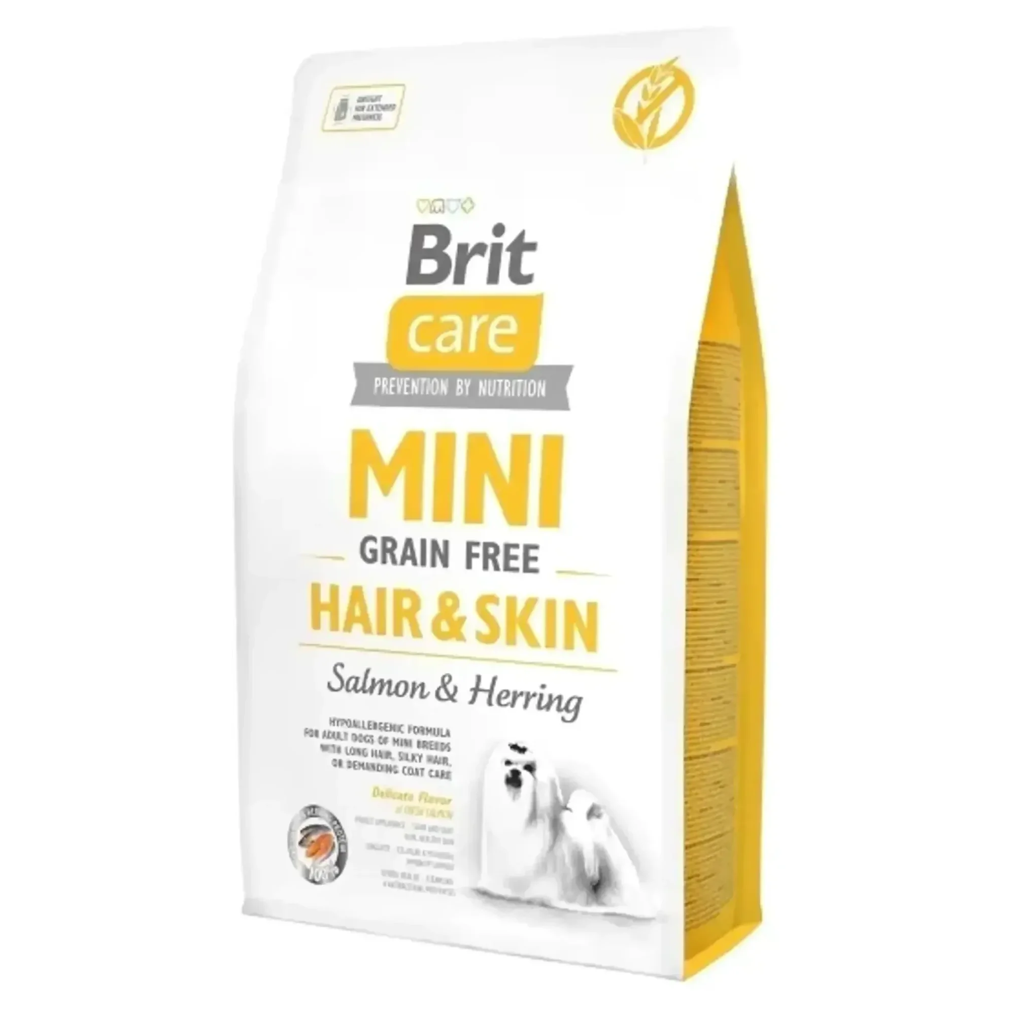 Brit Care Brit Care Mini Hair&Skin Tahılsız Somonlu ve Ringa Balıklı Yetişkin Köpek Maması 7 KG